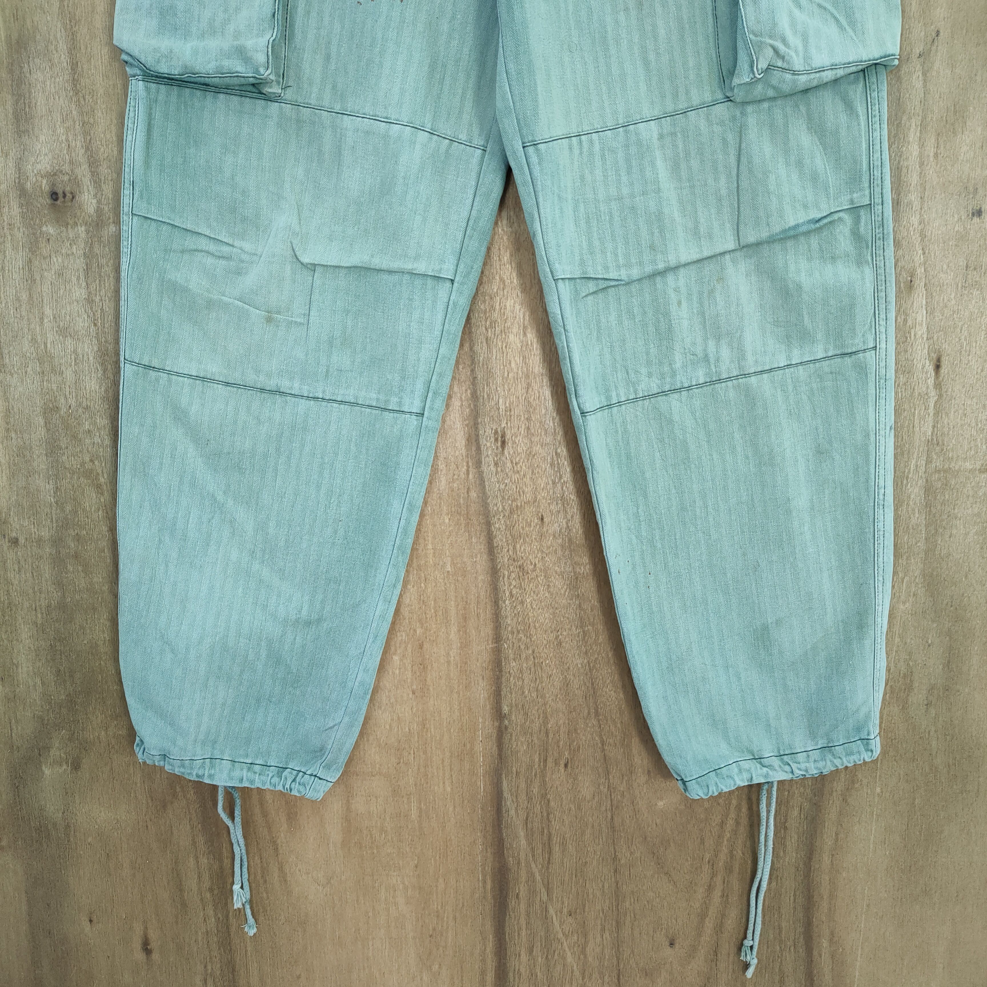 Japanese Brand VINTAGE FUMETS FADED GREEN CARGO PANTS Size US 34 / EU 50 - 3 Thumbnail