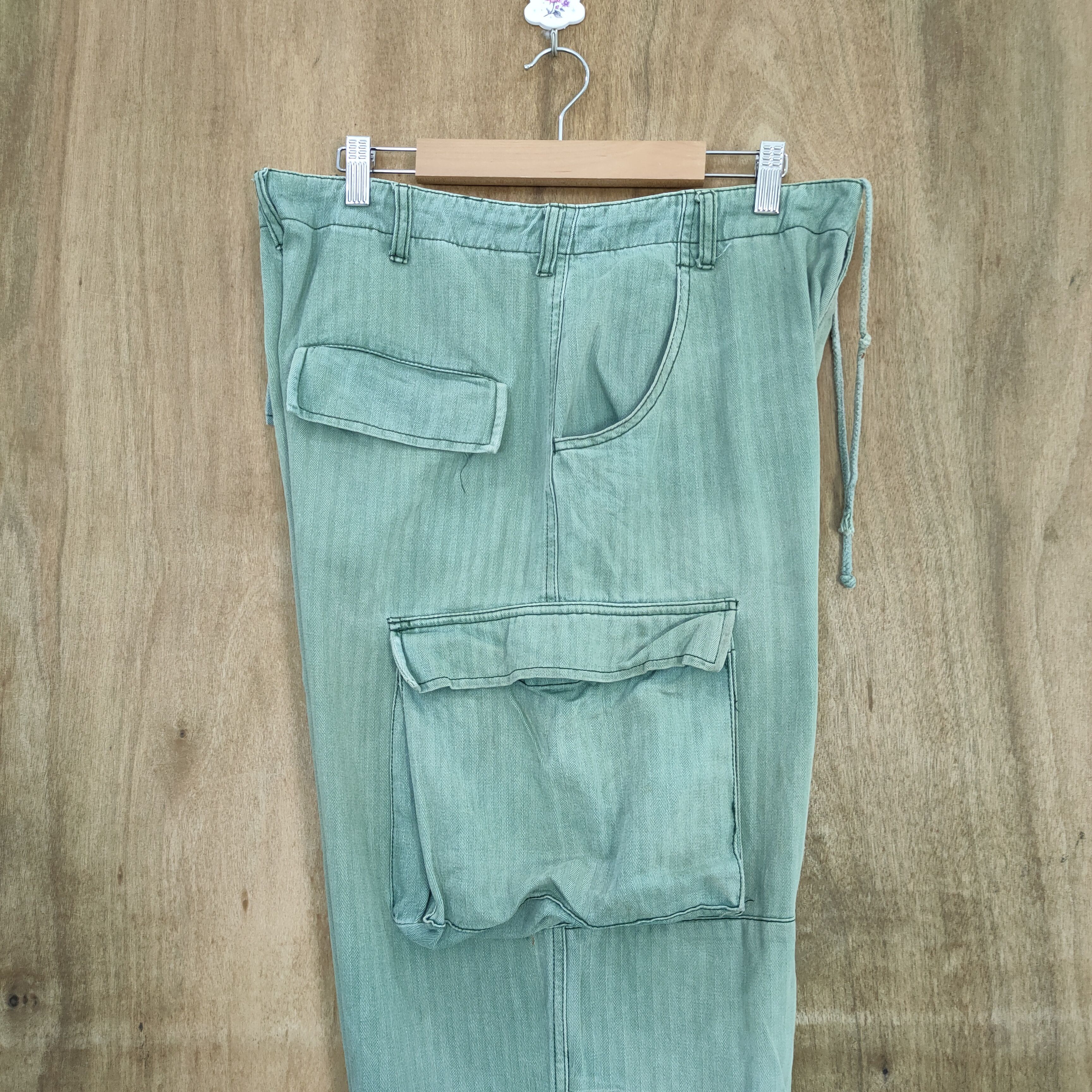Japanese Brand VINTAGE FUMETS FADED GREEN CARGO PANTS Size US 34 / EU 50 - 14 Thumbnail