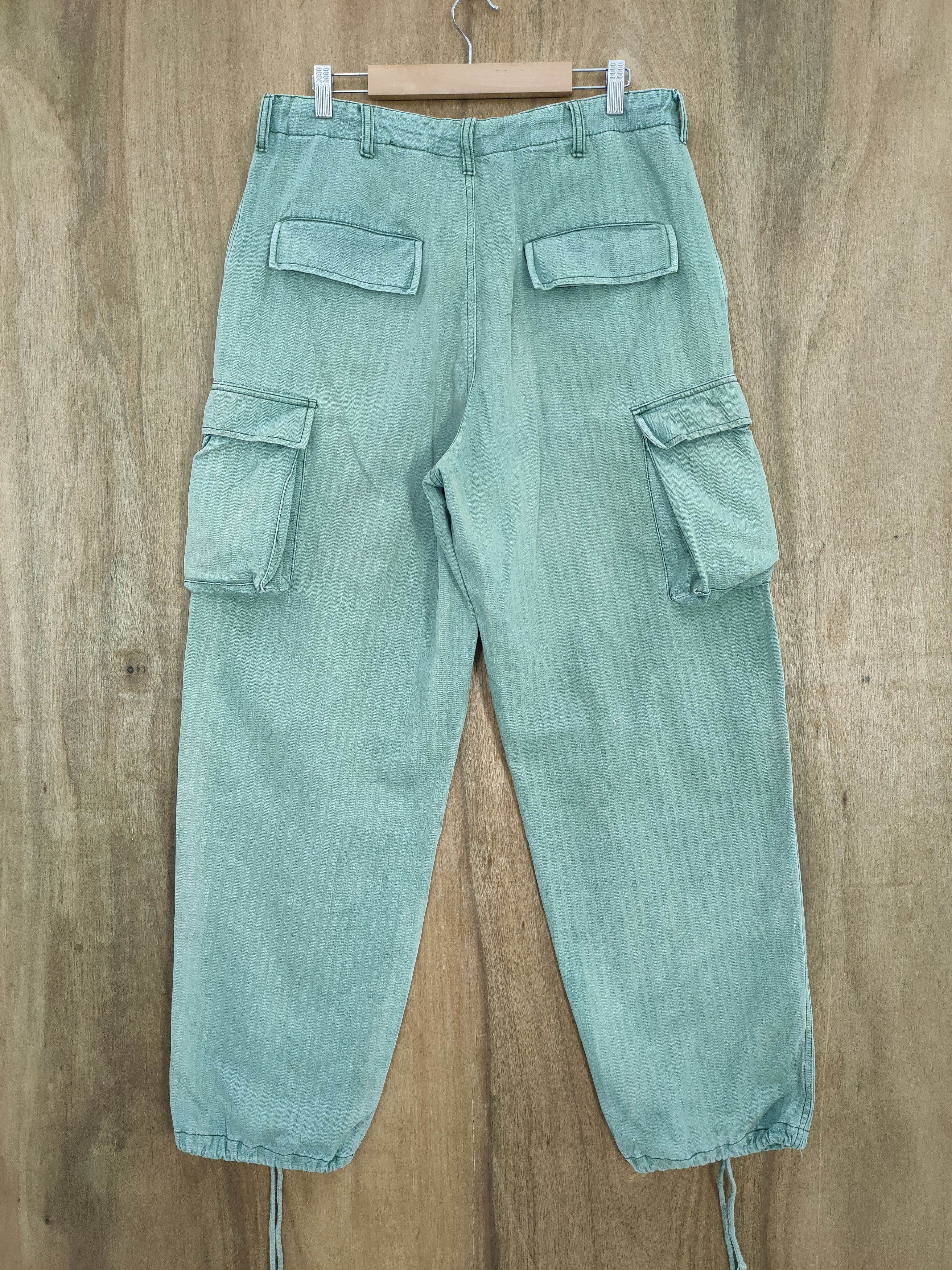 Japanese Brand VINTAGE FUMETS FADED GREEN CARGO PANTS Size US 34 / EU 50 - 7 Thumbnail