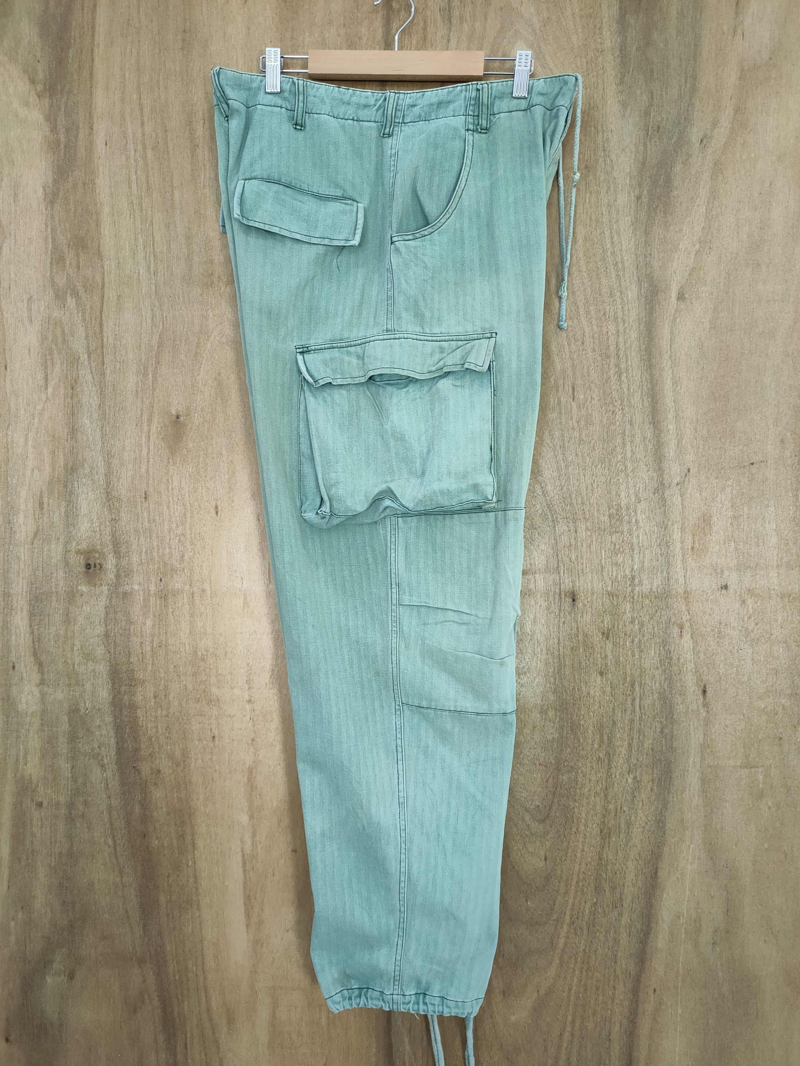 Japanese Brand VINTAGE FUMETS FADED GREEN CARGO PANTS Size US 34 / EU 50 - 13 Thumbnail