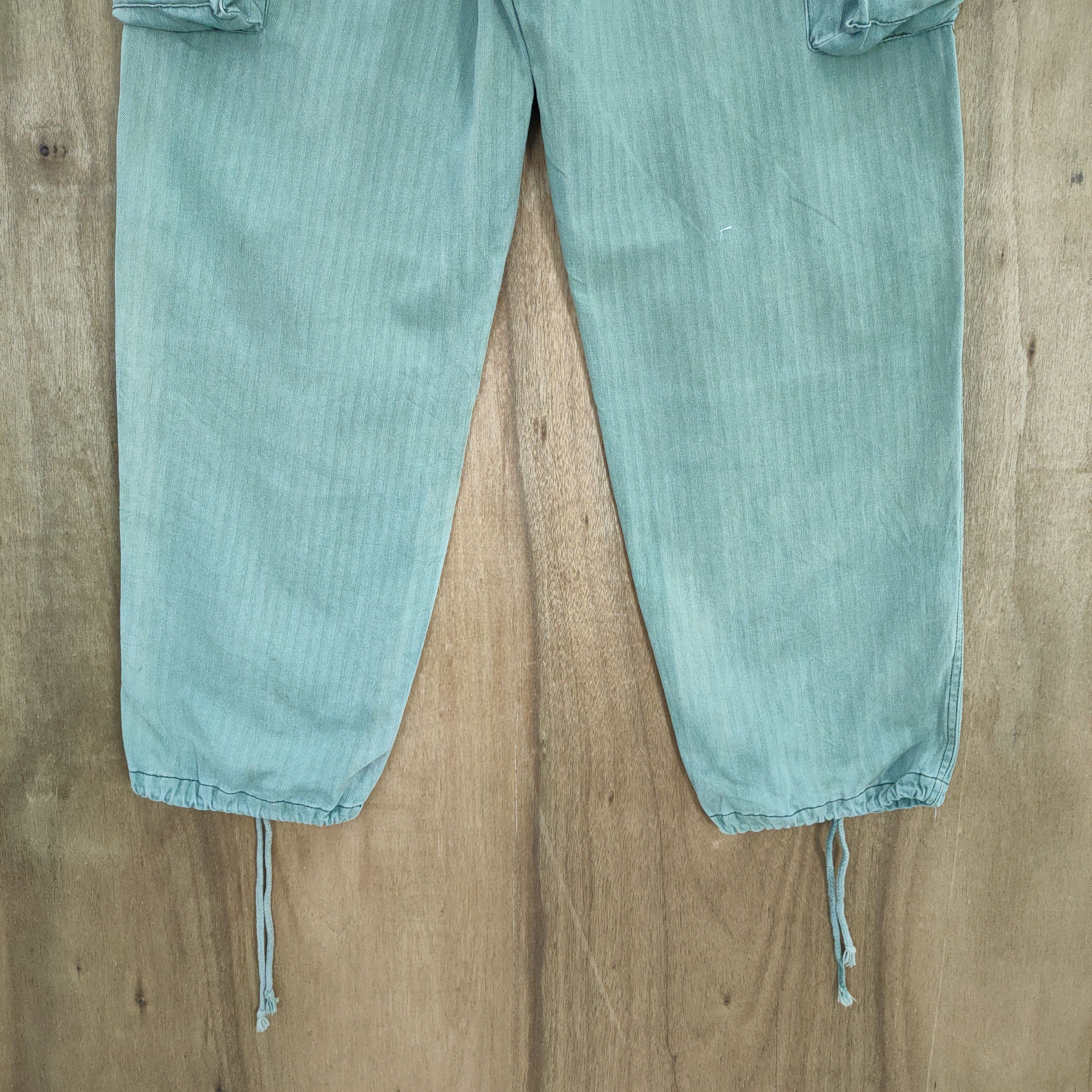 Japanese Brand VINTAGE FUMETS FADED GREEN CARGO PANTS Size US 34 / EU 50 - 9 Thumbnail
