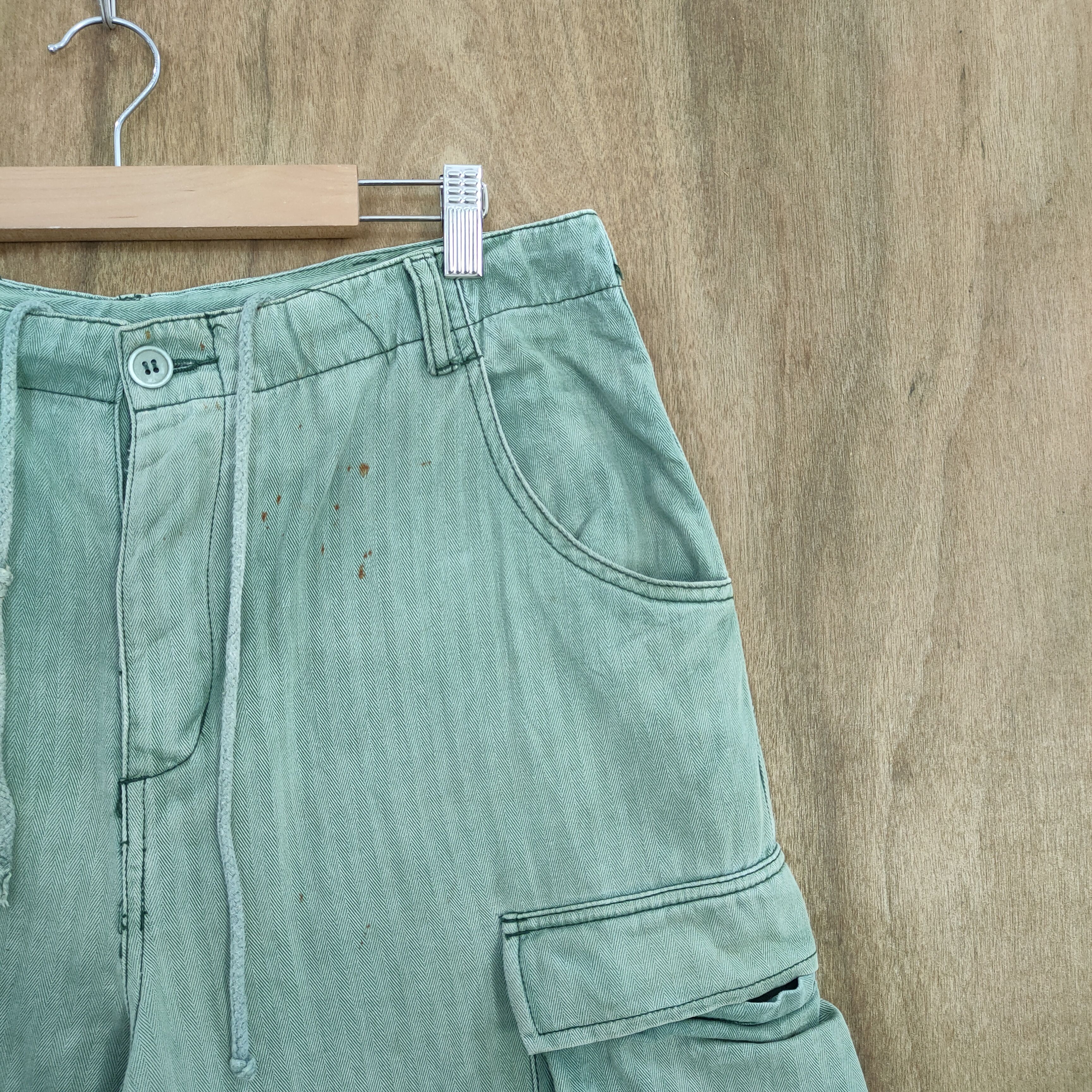 Japanese Brand VINTAGE FUMETS FADED GREEN CARGO PANTS Size US 34 / EU 50 - 6 Thumbnail