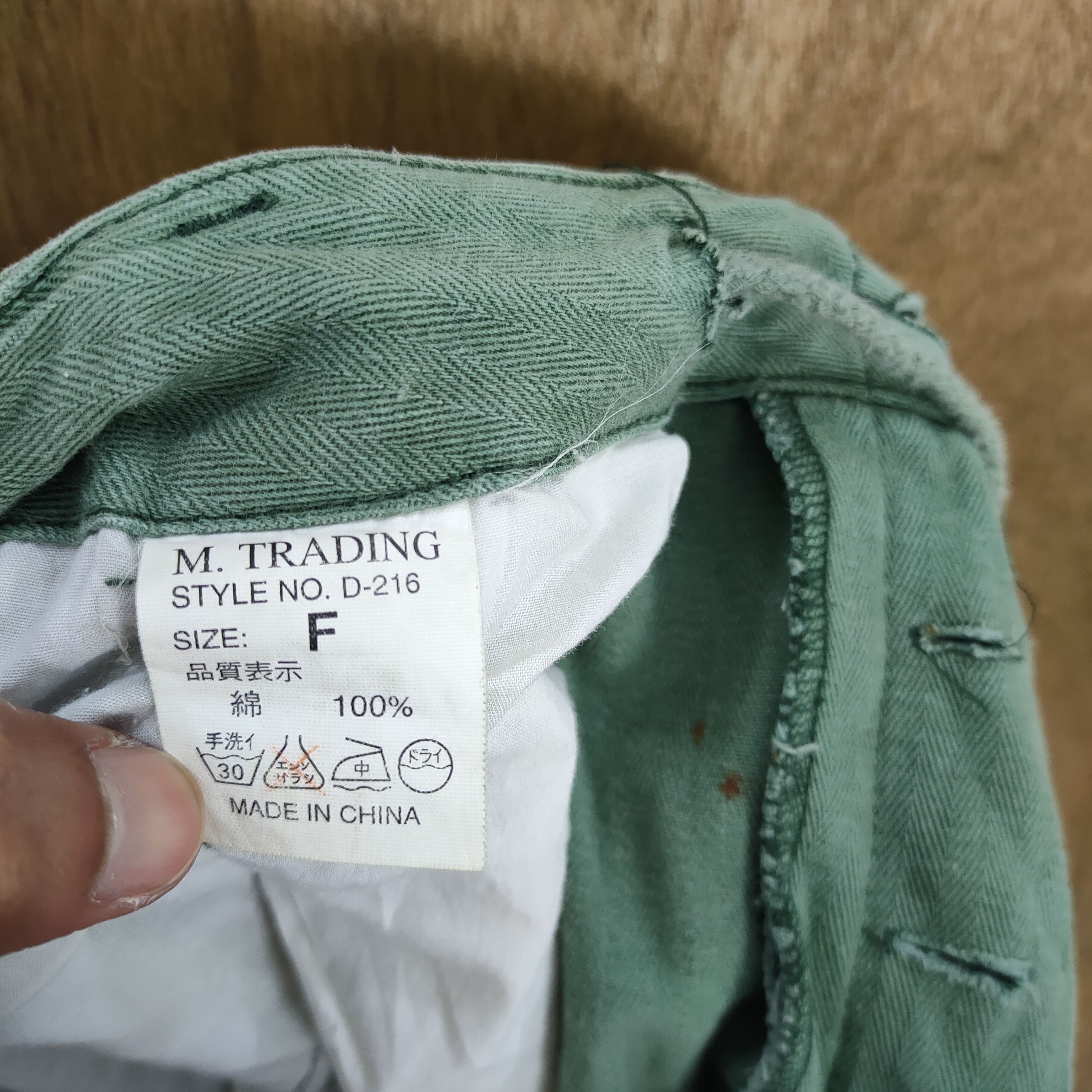 Japanese Brand VINTAGE FUMETS FADED GREEN CARGO PANTS Size US 34 / EU 50 - 11 Thumbnail