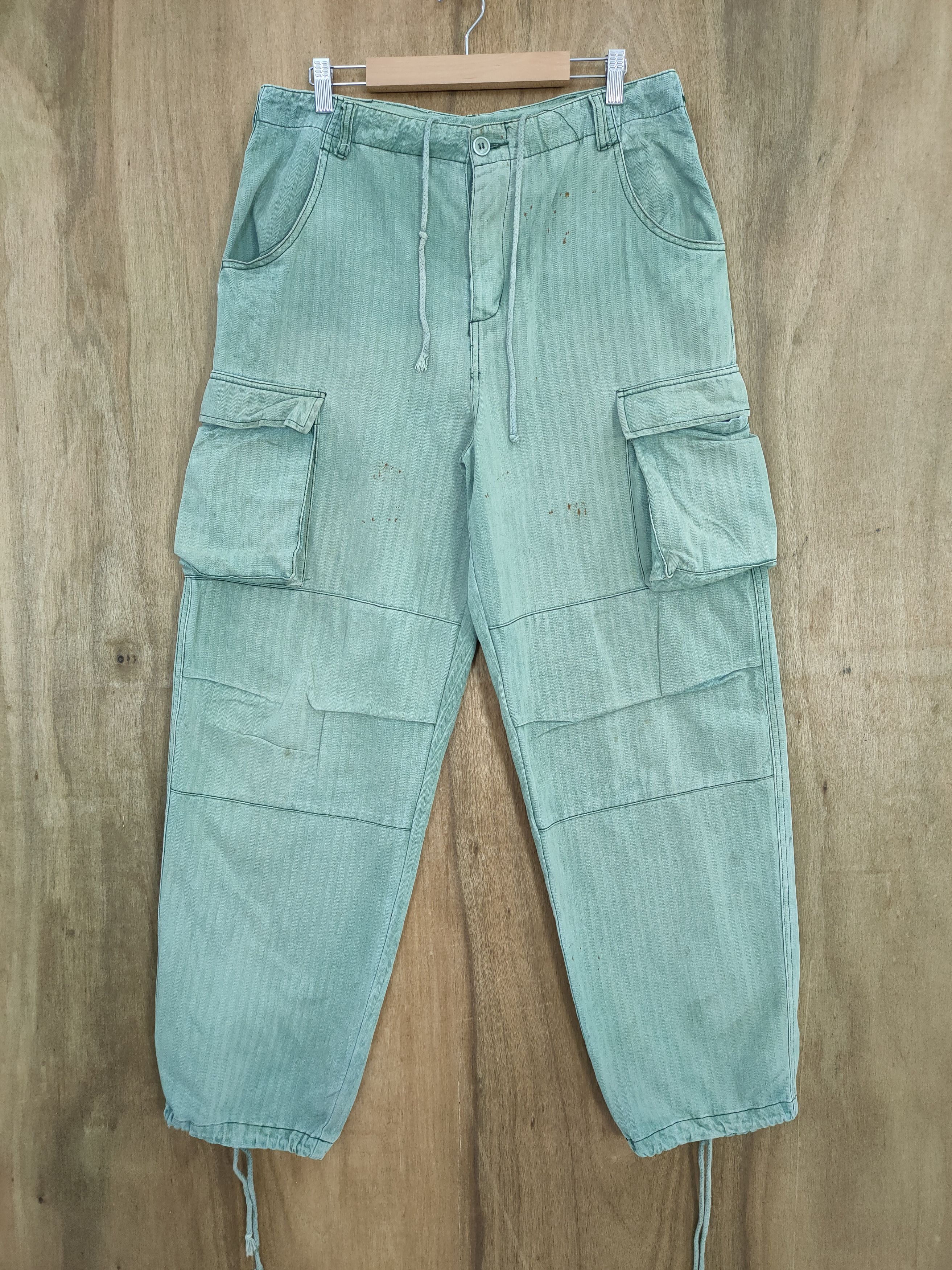 VINTAGE FUMETS FADED GREEN CARGO PANTS