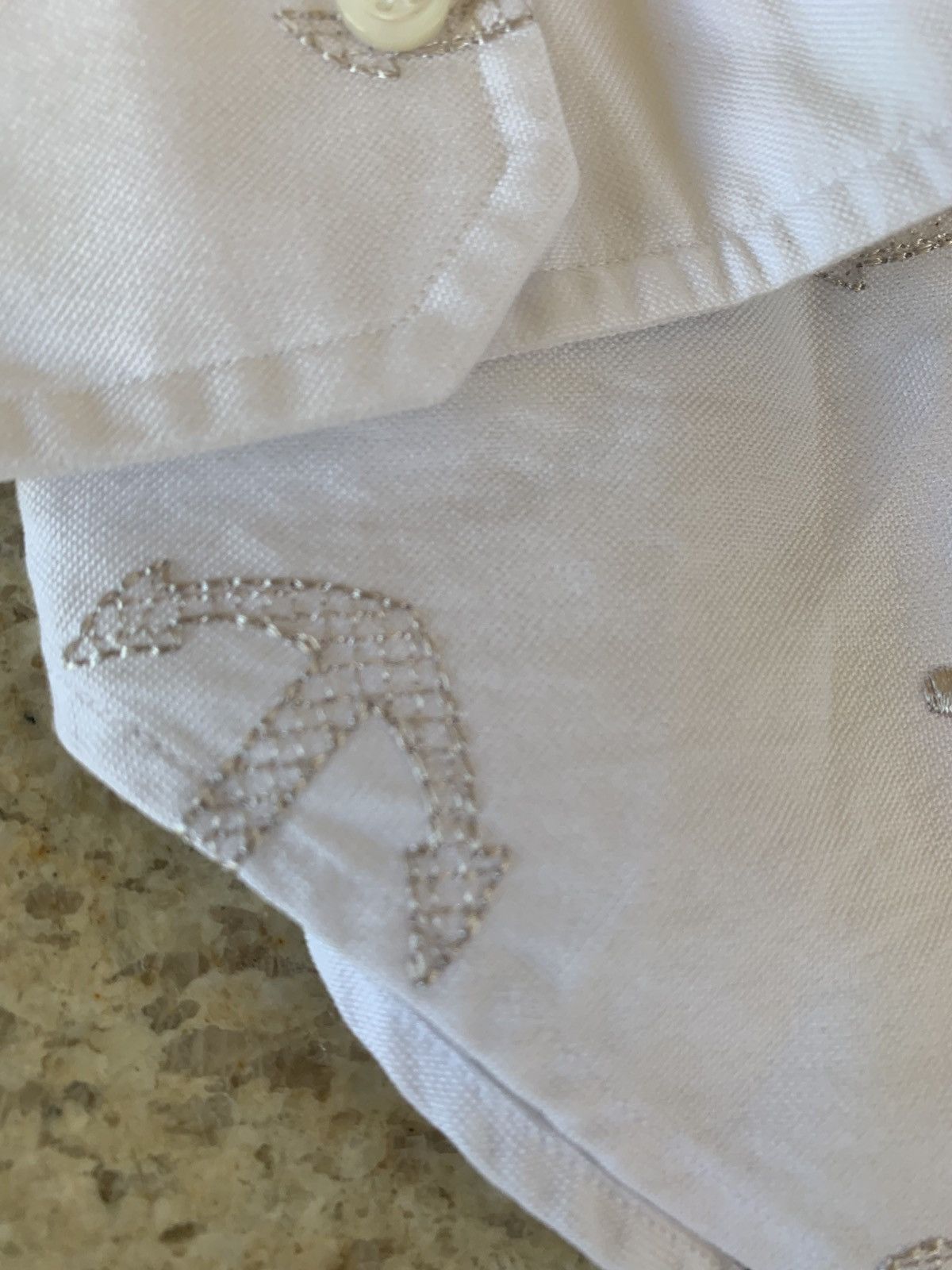 Thom Browne Anchor Embroidered Button Up in White Size US S / EU 44-46 / 1 - 6 Thumbnail