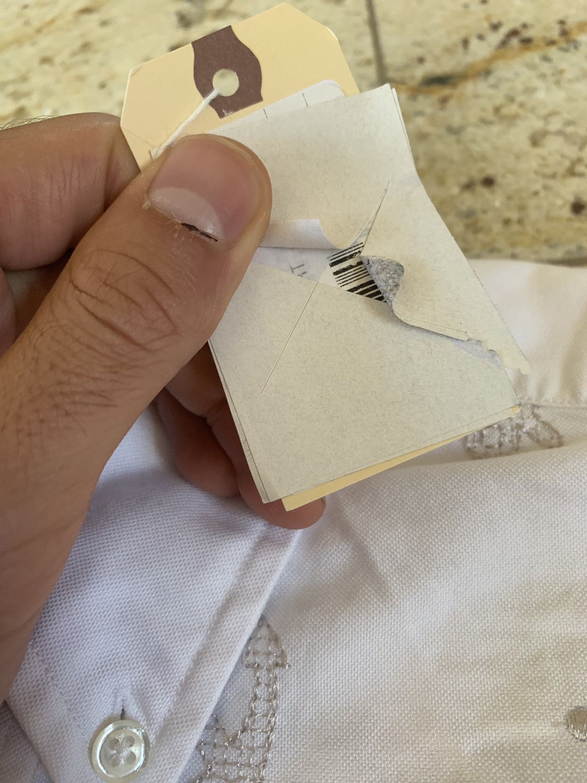 Thom Browne Anchor Embroidered Button Up in White Size US S / EU 44-46 / 1 - 11 Thumbnail