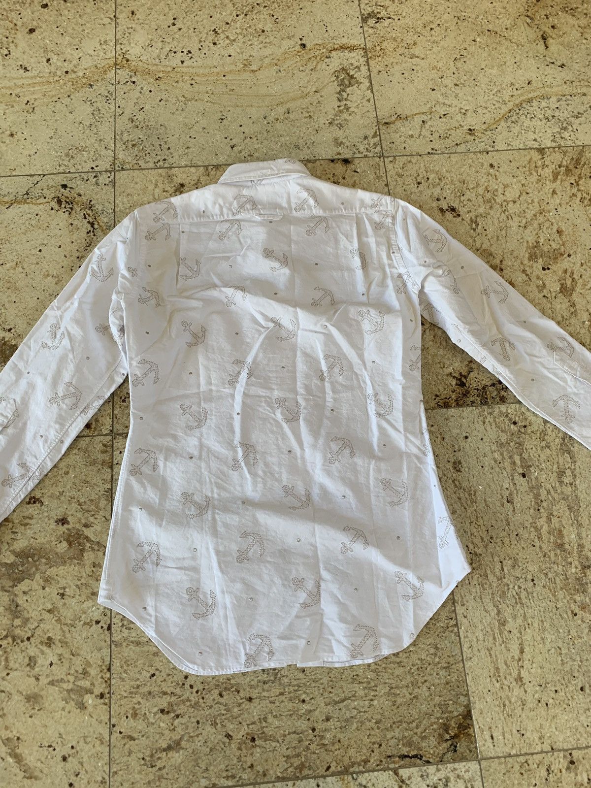 Thom Browne Anchor Embroidered Button Up in White Size US S / EU 44-46 / 1 - 15 Thumbnail