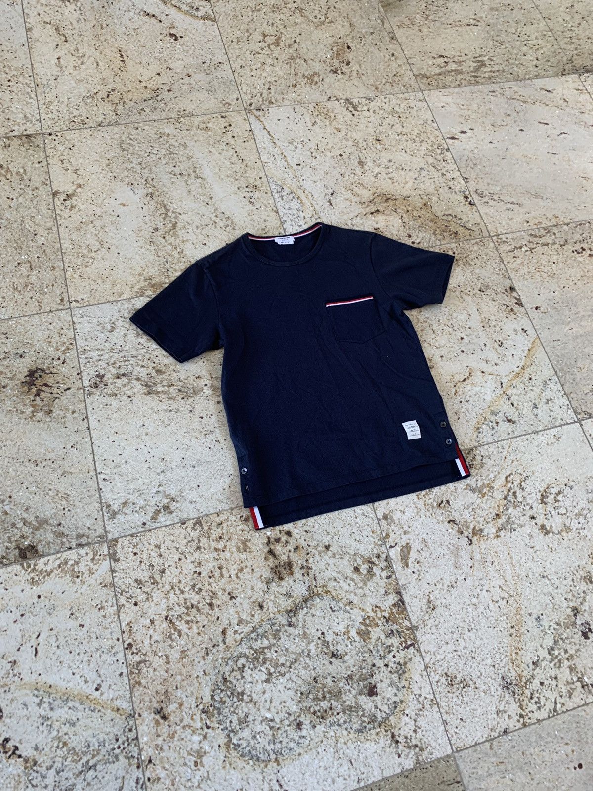 Thom Browne Logo Trim Classic Pocket Tee Size US XXS / EU 40 - 3 Thumbnail