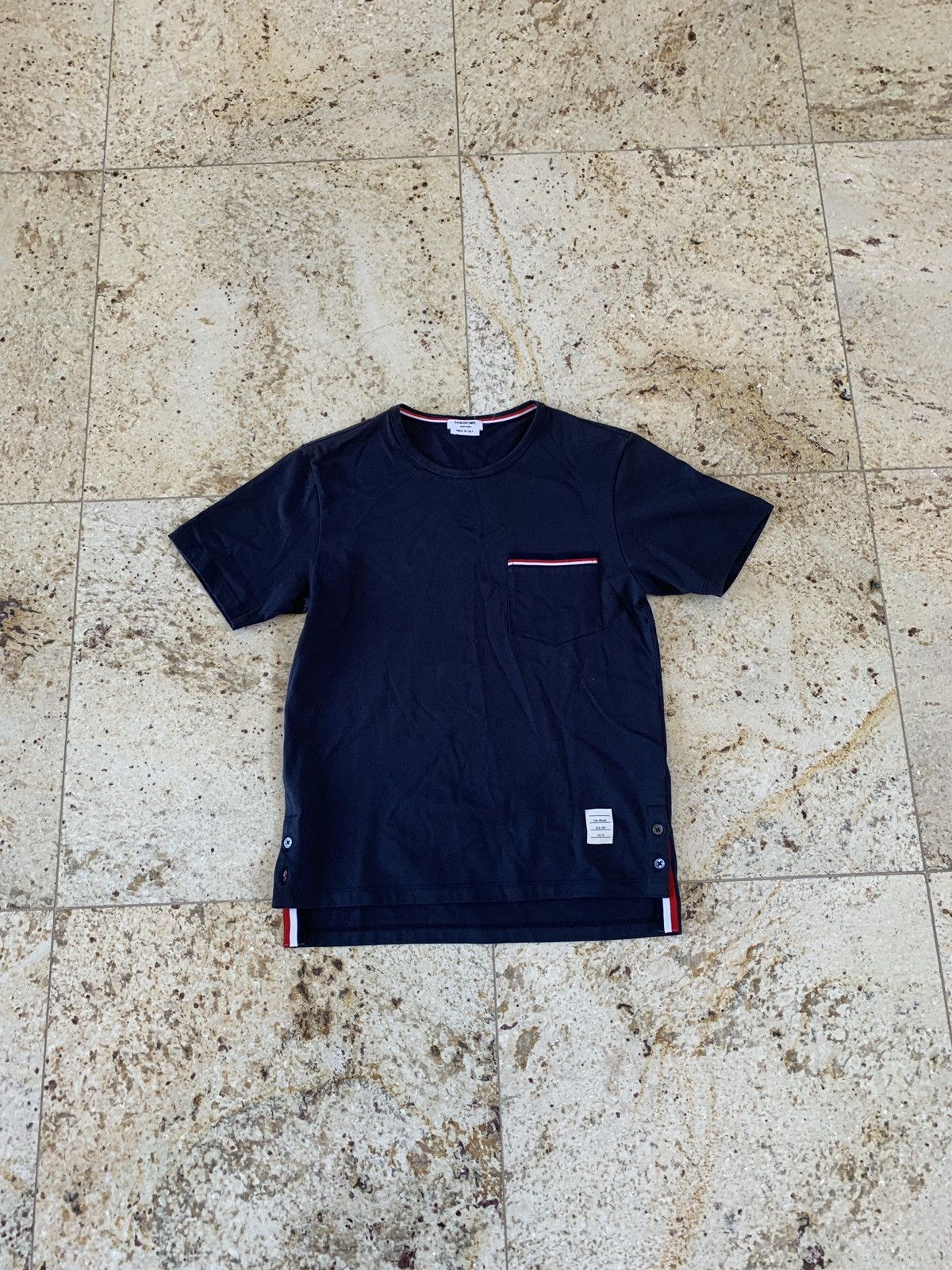 Thom Browne Logo Trim Classic Pocket Tee Size US XXS / EU 40 - 2 Thumbnail