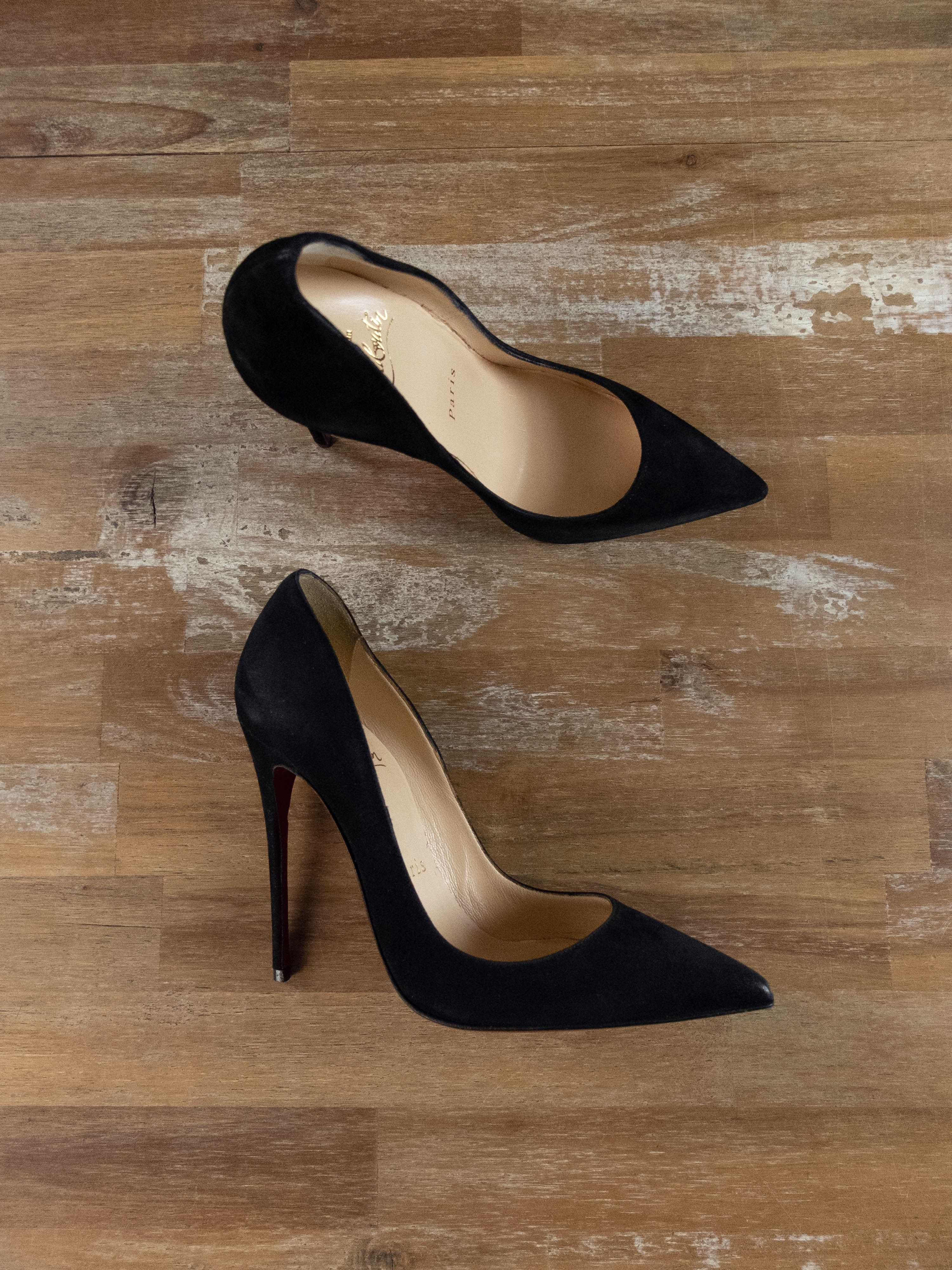 CHRISTIAN LOUBOUTIN So Kate black suede pumps stiletto 35