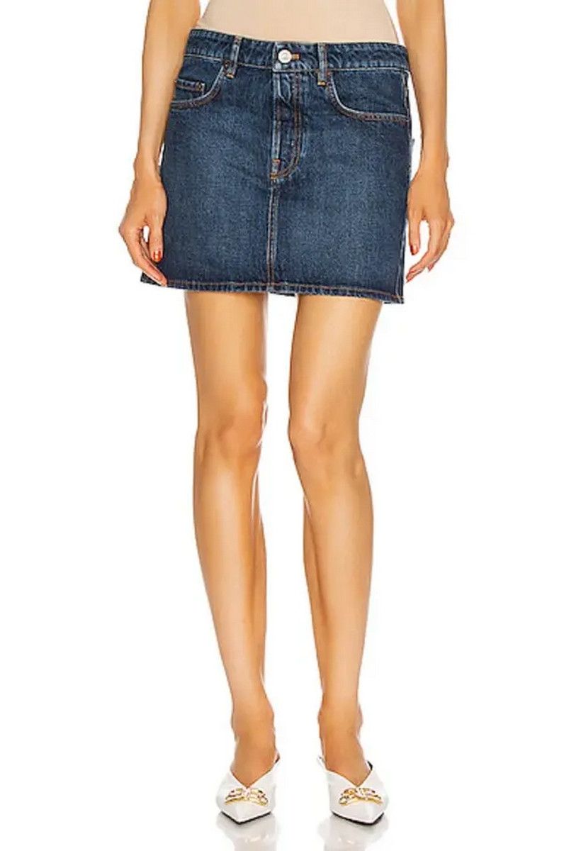 Balenciaga BALENCIAGA blue low waist denim mini jean skirt 8 38 Size 27" / US 4 / IT 40 - 1 Thumbnail