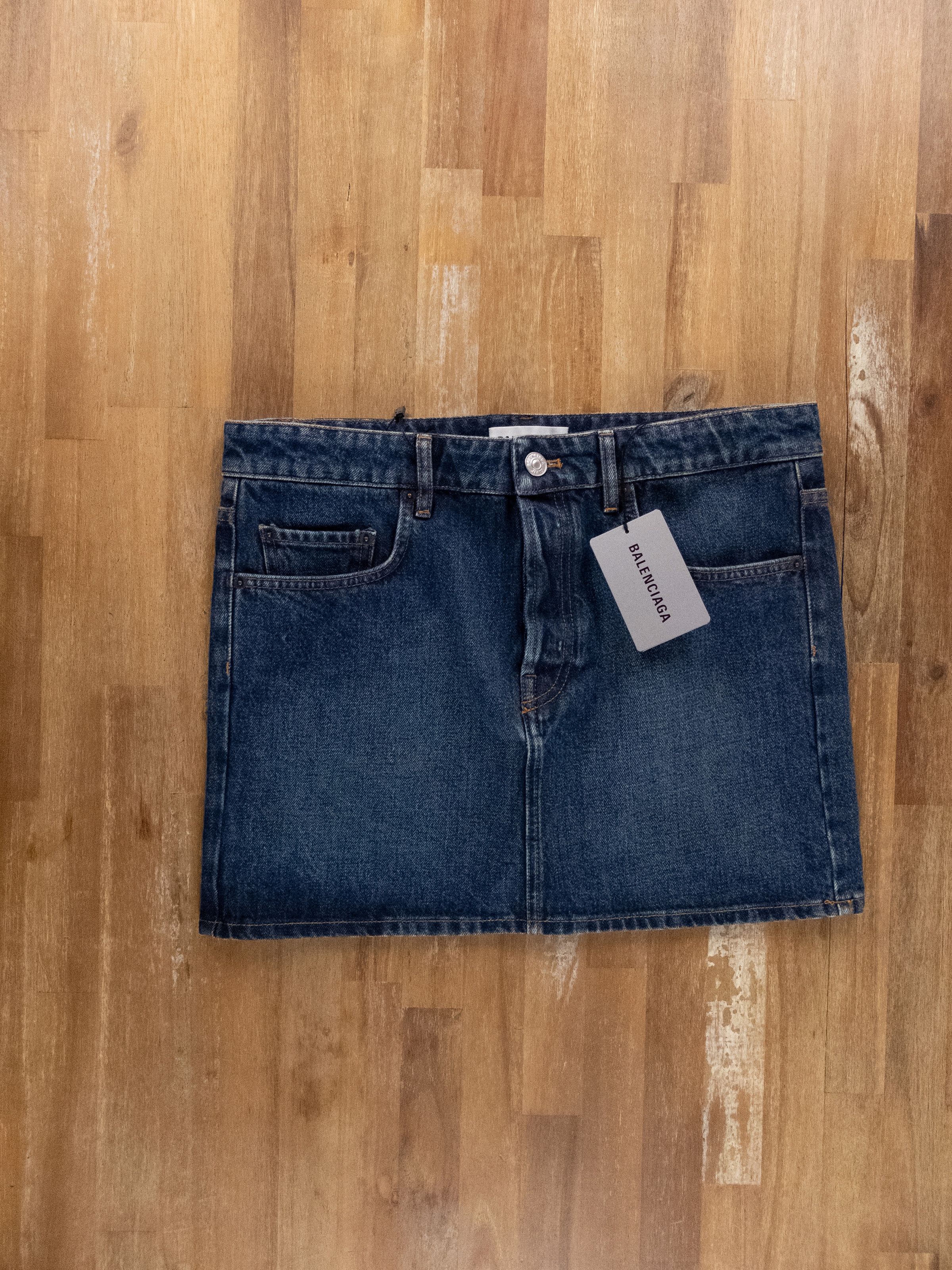 Balenciaga BALENCIAGA blue low waist denim mini jean skirt 8 38 Size 27" / US 4 / IT 40 - 4 Thumbnail