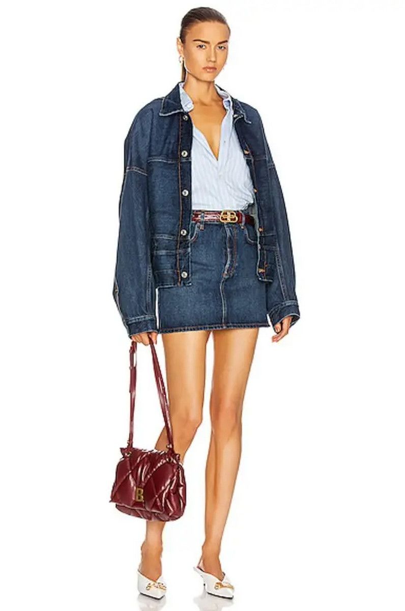 Balenciaga BALENCIAGA blue low waist denim mini jean skirt 8 38 Size 27" / US 4 / IT 40 - 3 Thumbnail