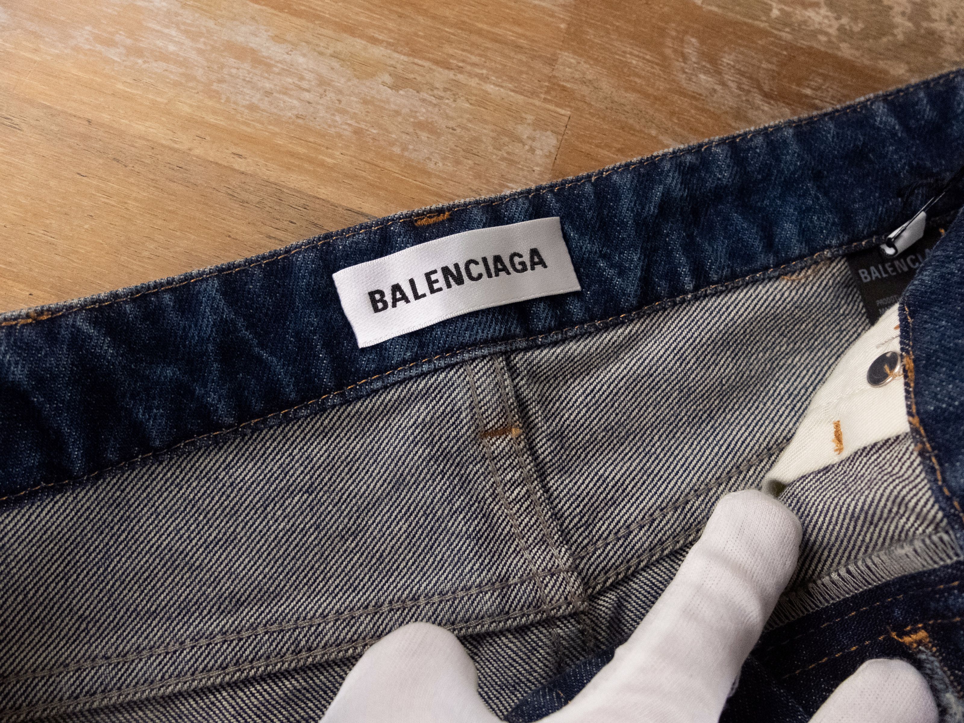 Balenciaga BALENCIAGA blue low waist denim mini jean skirt 8 38 Size 27" / US 4 / IT 40 - 8 Thumbnail