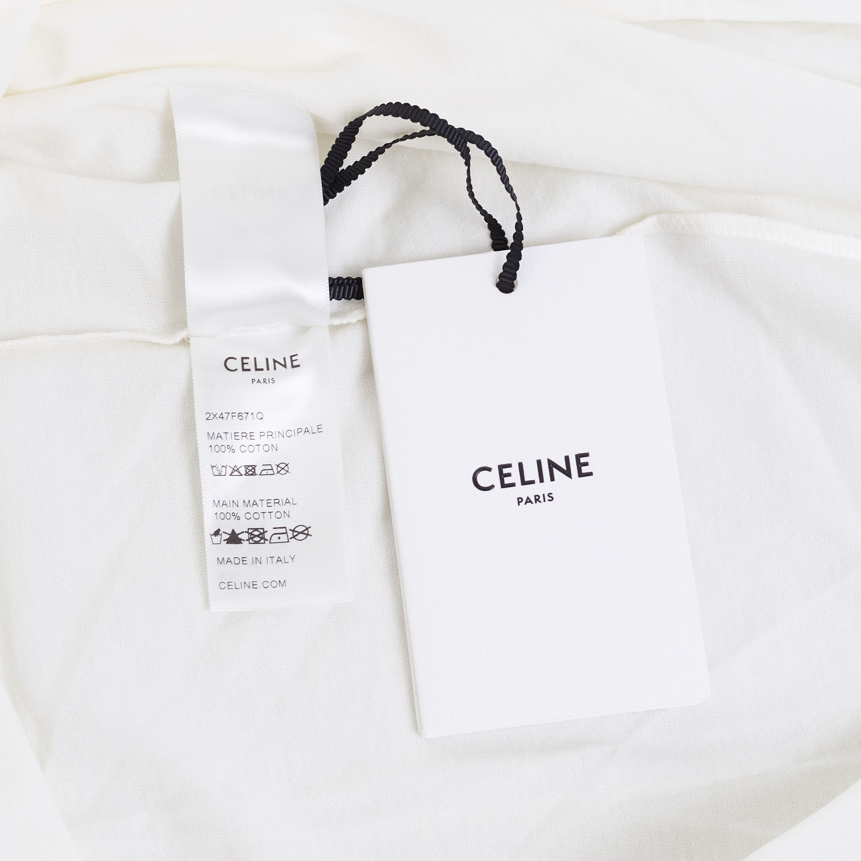 Celine T-Shirt w/ Rhinestone-Studded Logo Print Size US XXL / EU 58 / 5 - 13 Thumbnail