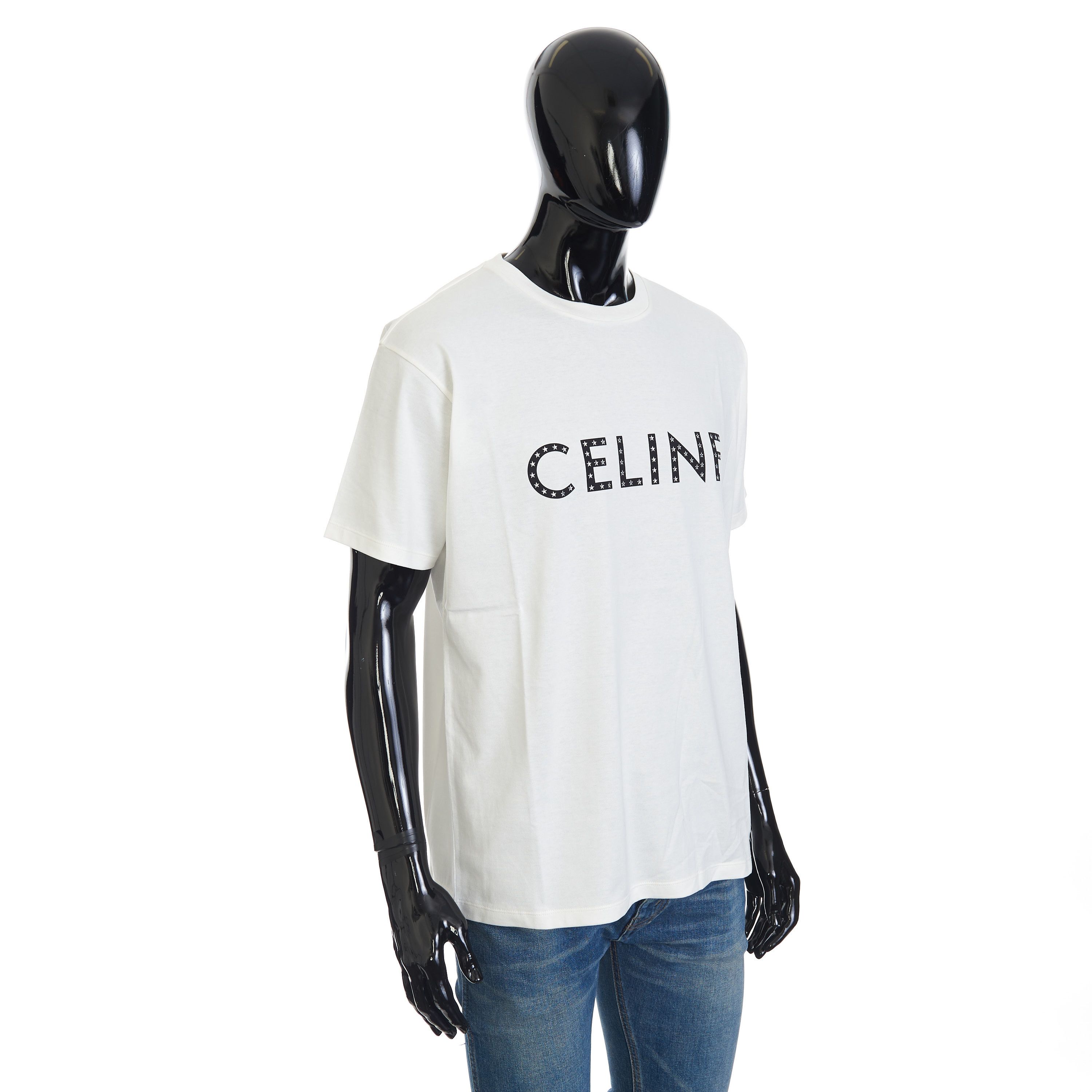 Celine T-Shirt w/ Rhinestone-Studded Logo Print Size US XXL / EU 58 / 5 - 7 Thumbnail