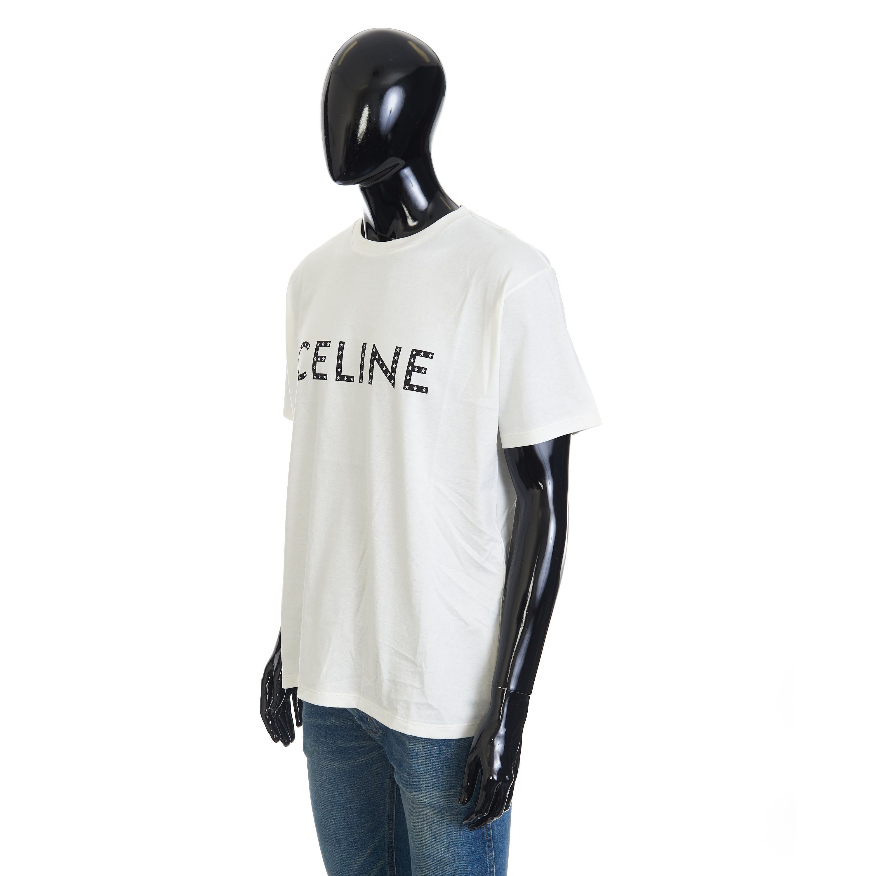 Celine T-Shirt w/ Rhinestone-Studded Logo Print Size US XL / EU 56 / 4 - 2 Thumbnail