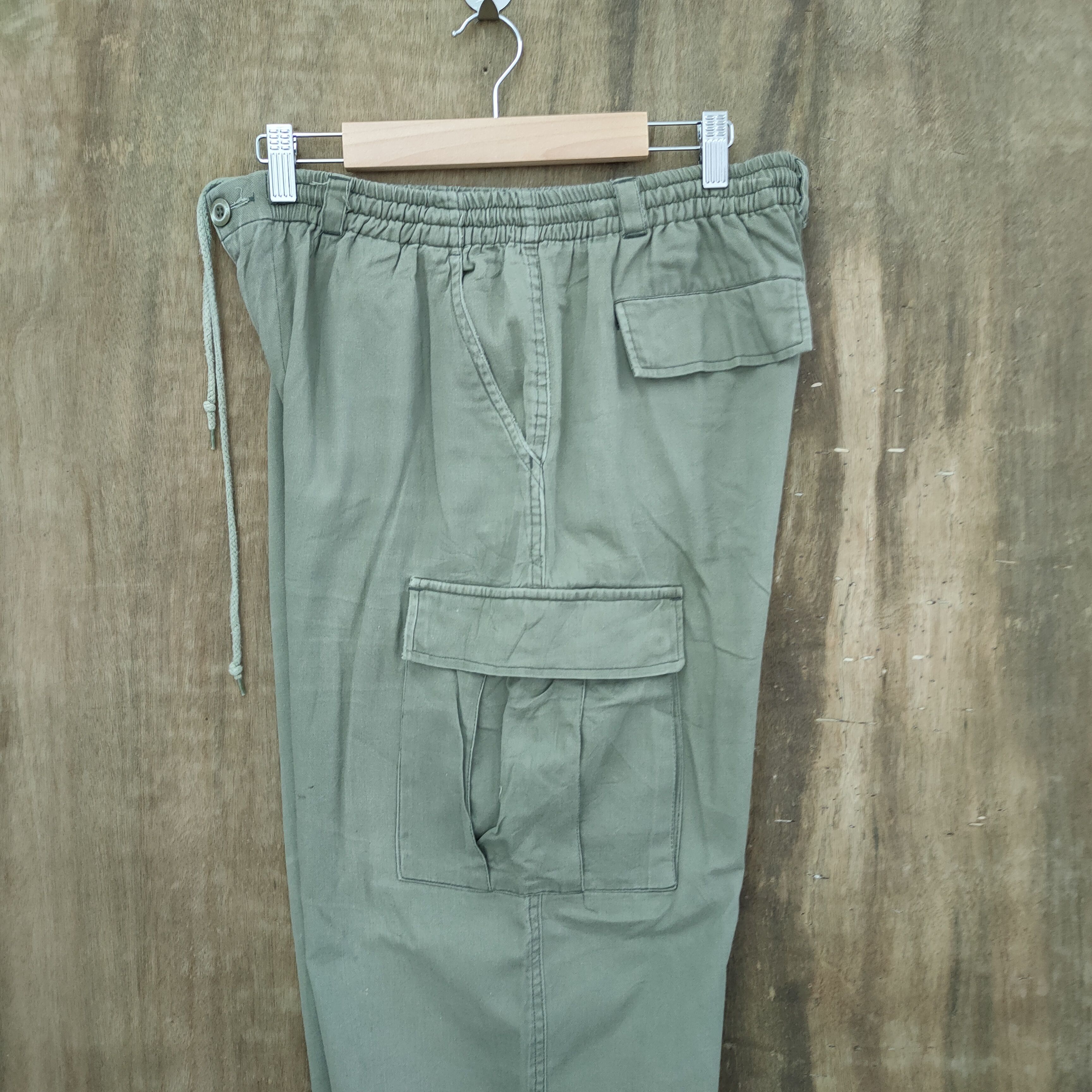 Japanese Brand × StraightFaded JAPANESE BRAND SPRING WAIST FADED BAGGY CARGO PANTS Size US 34 / EU 50 - 9 Thumbnail