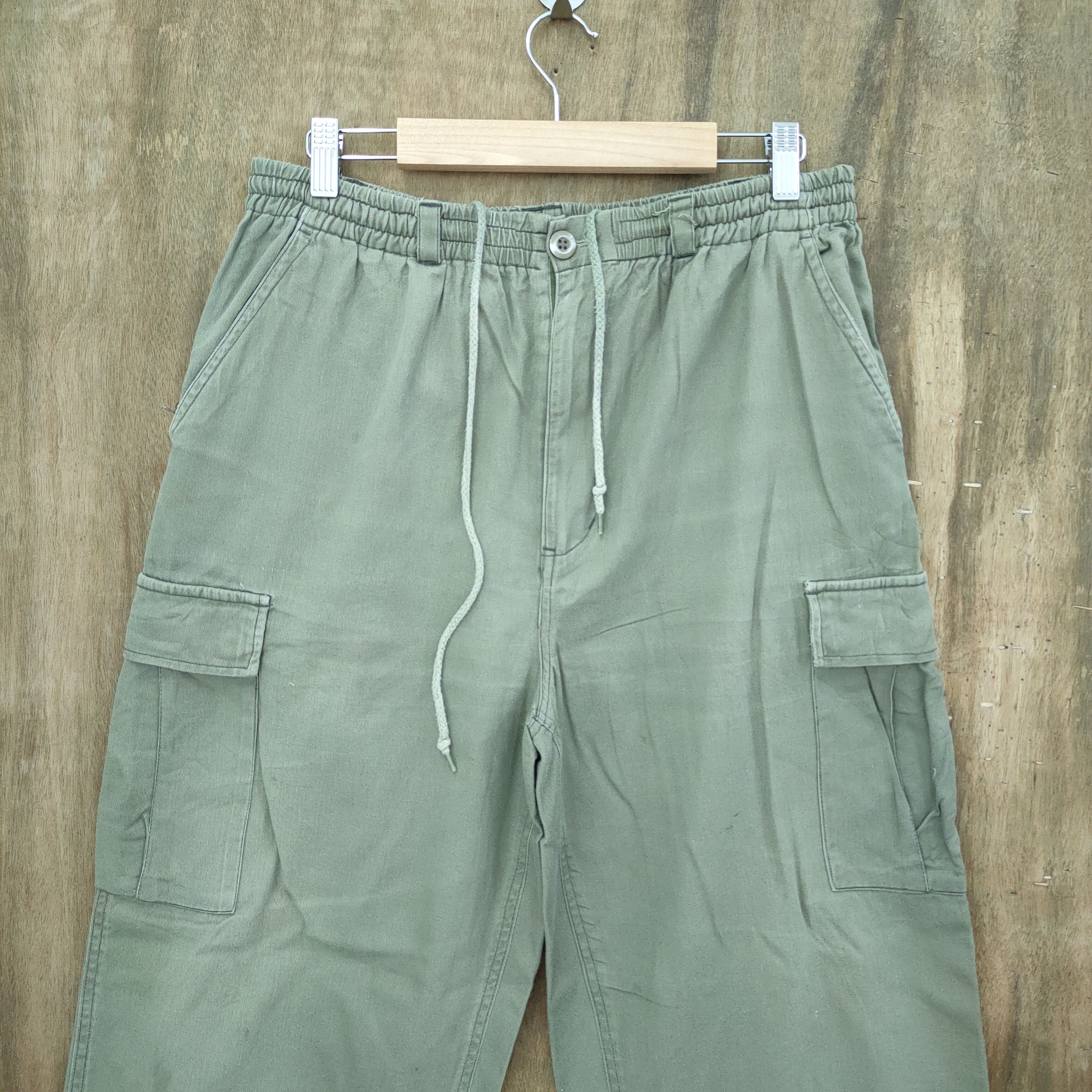 Japanese Brand × StraightFaded JAPANESE BRAND SPRING WAIST FADED BAGGY CARGO PANTS Size US 34 / EU 50 - 2 Thumbnail