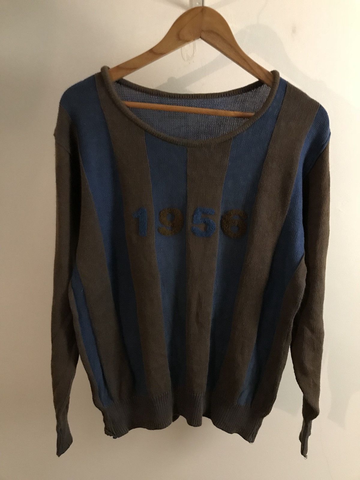 Bjorn Borg Borg 1956 Logo Stripes Hand Knit Sweatshirt Size US M / EU 48-50 / 2 - 1 Thumbnail