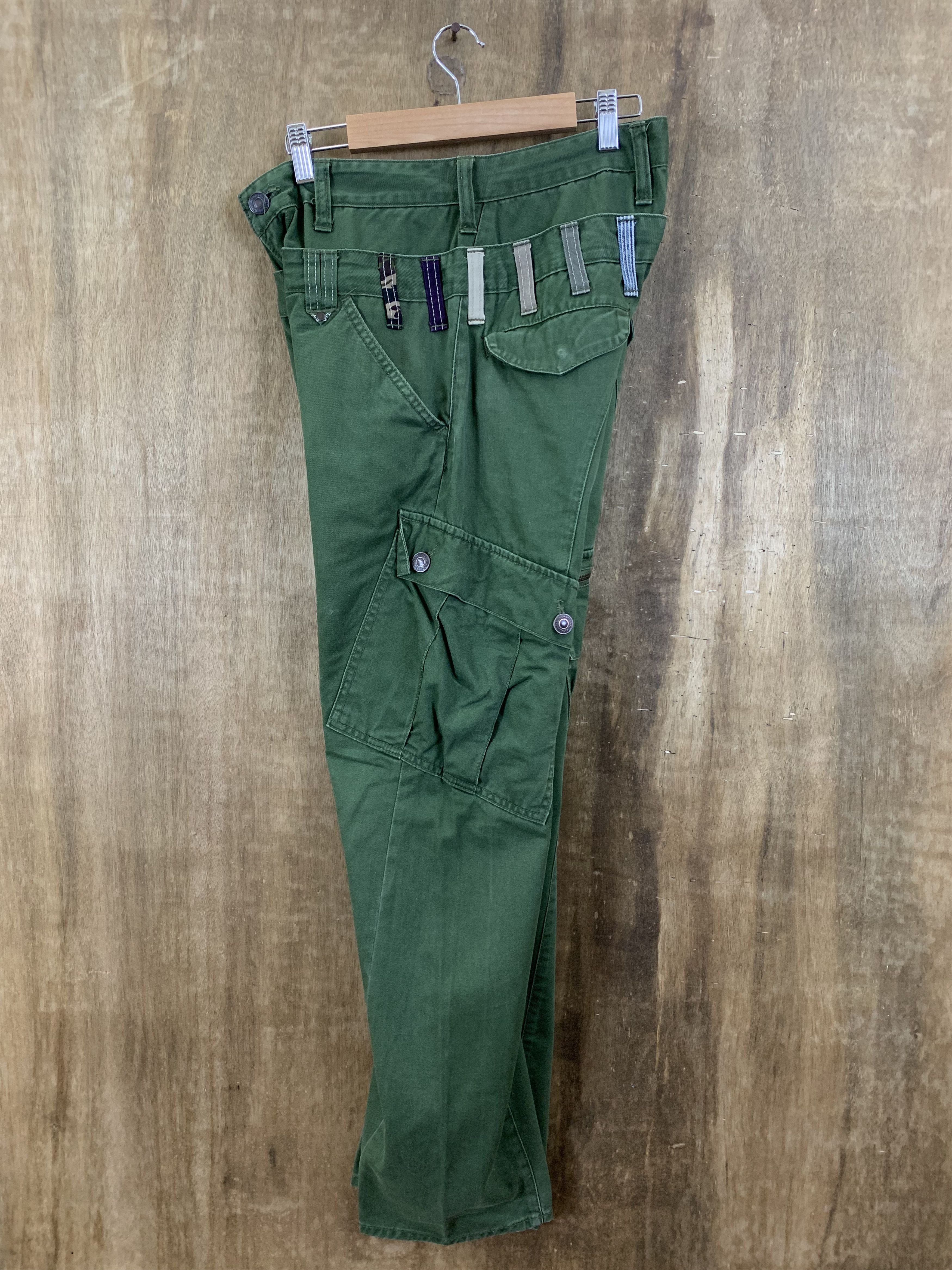 Japanese Brand Cargo Pants Dominate Double Waist Multipocket Dark Green Size US 28 / EU 44 - 15 Thumbnail