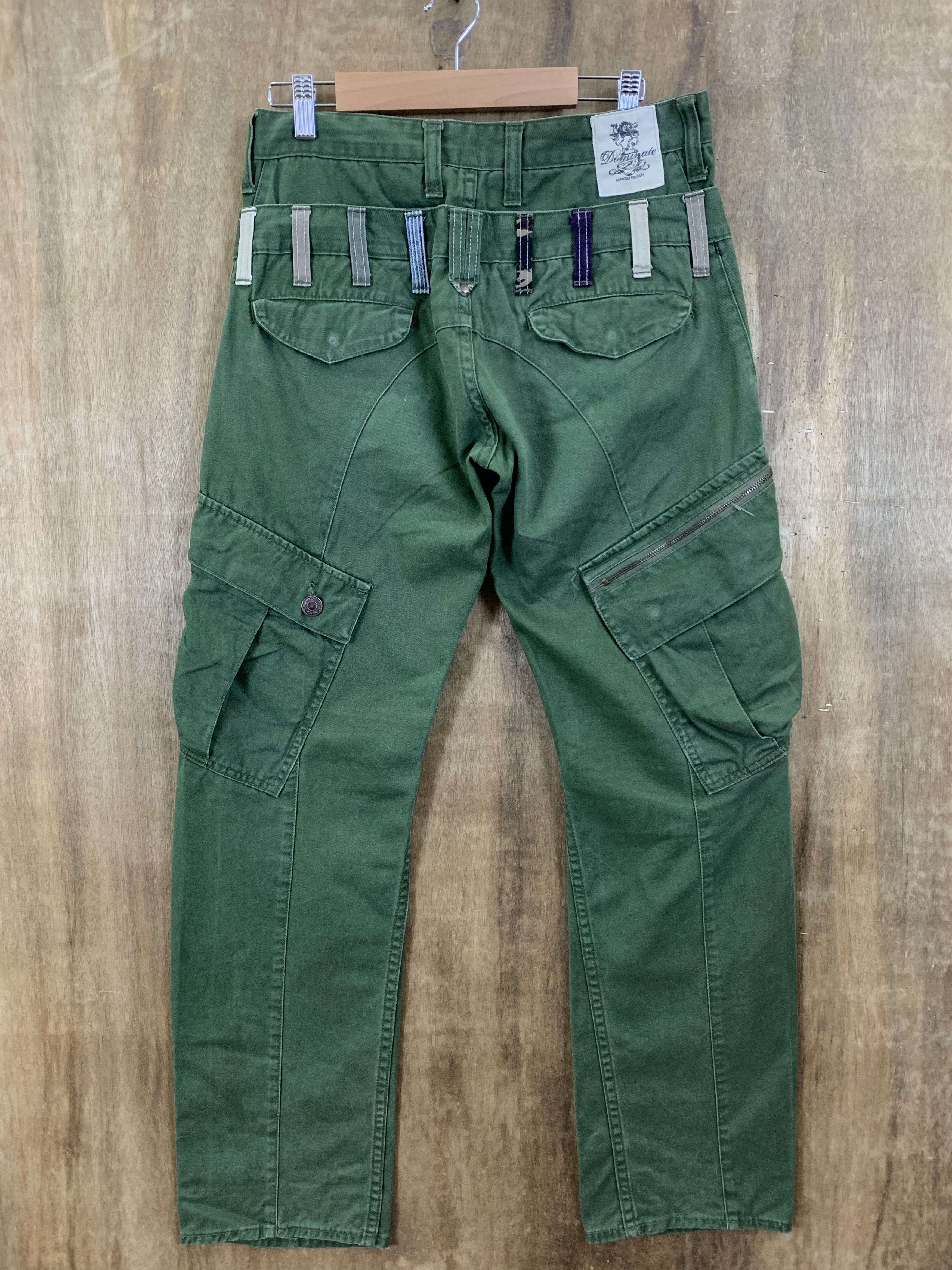 Japanese Brand Cargo Pants Dominate Double Waist Multipocket Dark Green Size US 28 / EU 44 - 2 Thumbnail