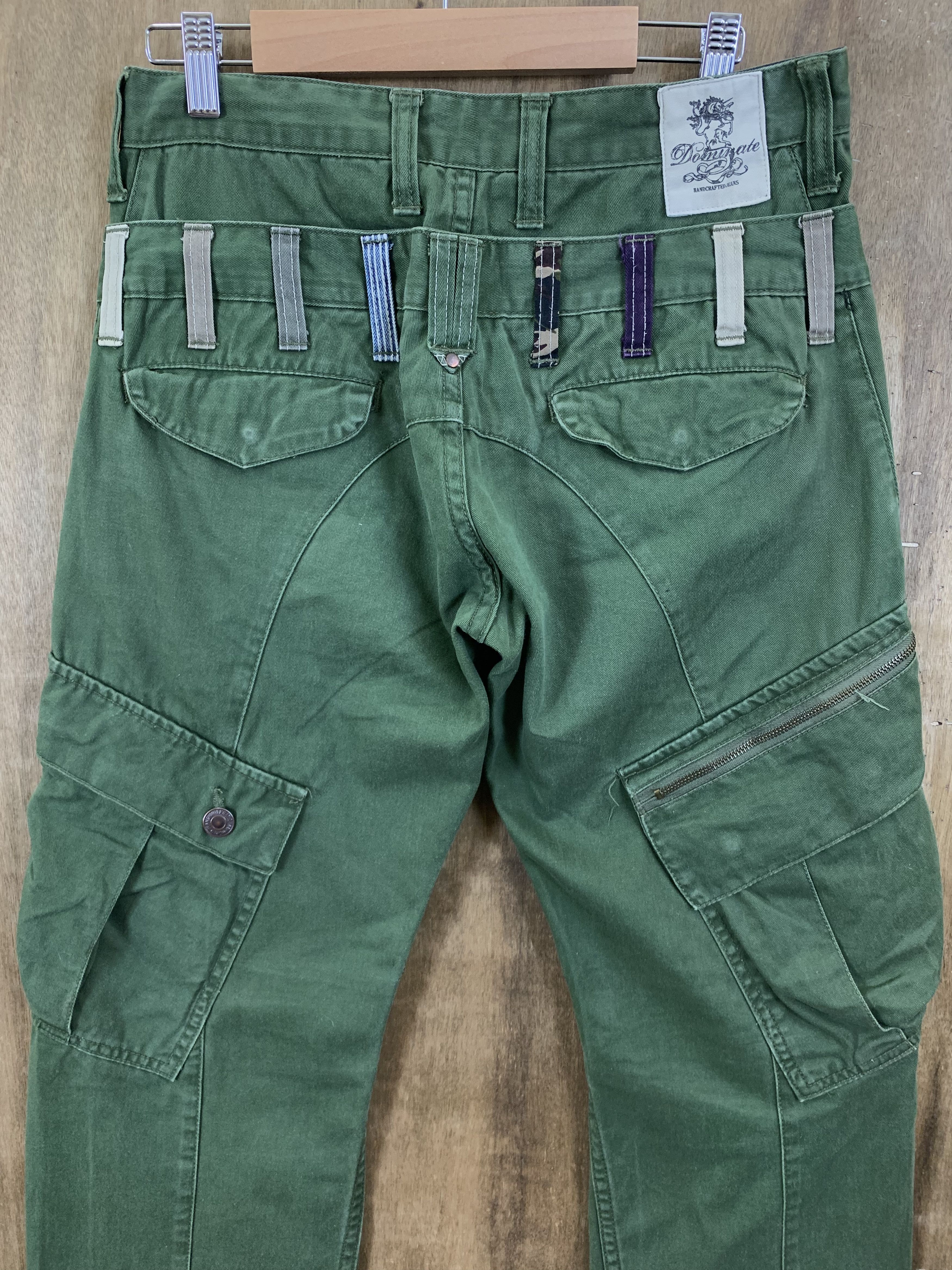 Japanese Brand Cargo Pants Dominate Double Waist Multipocket Dark Green Size US 28 / EU 44 - 9 Thumbnail