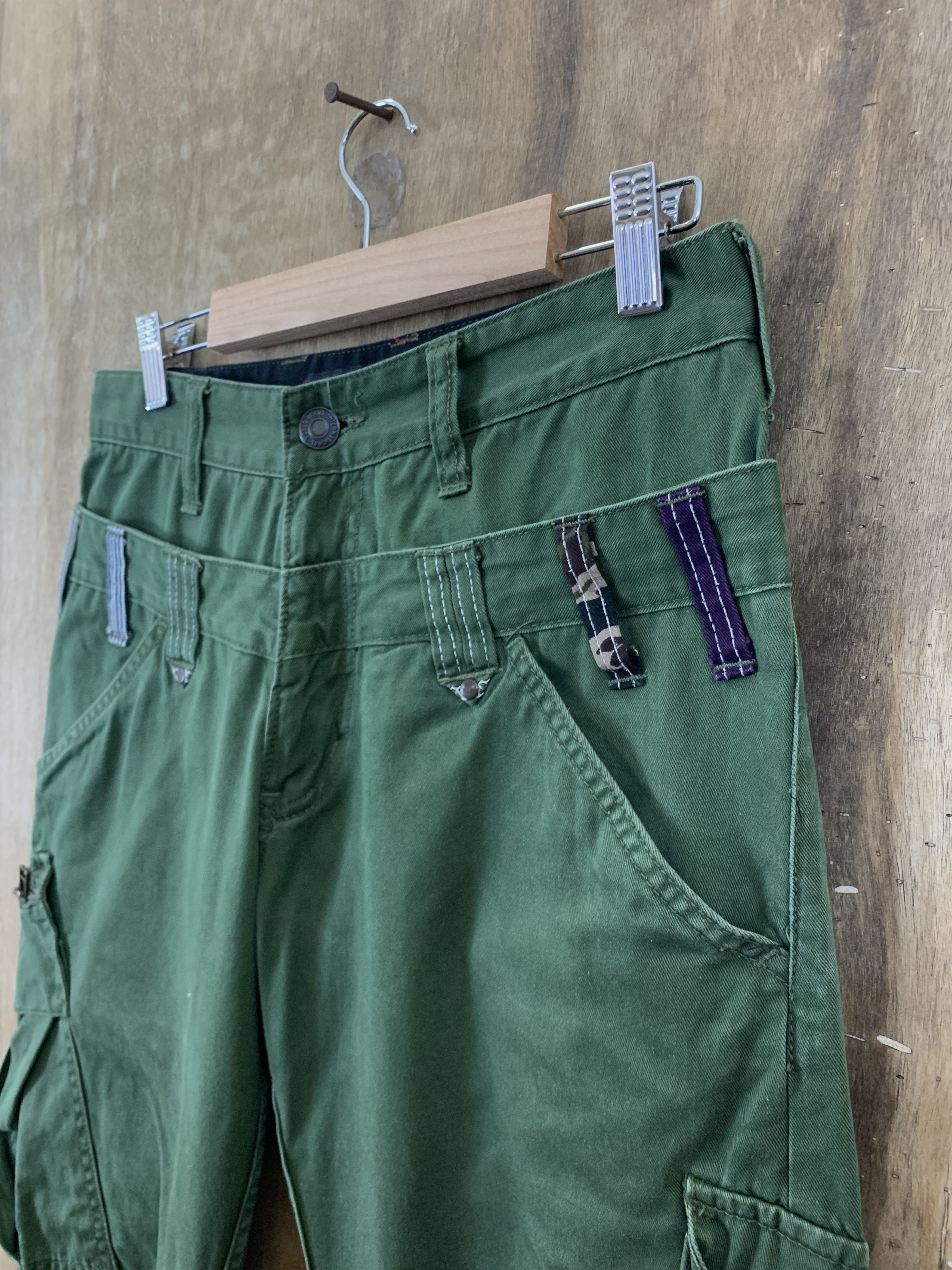 Japanese Brand Cargo Pants Dominate Double Waist Multipocket Dark Green Size US 28 / EU 44 - 6 Thumbnail