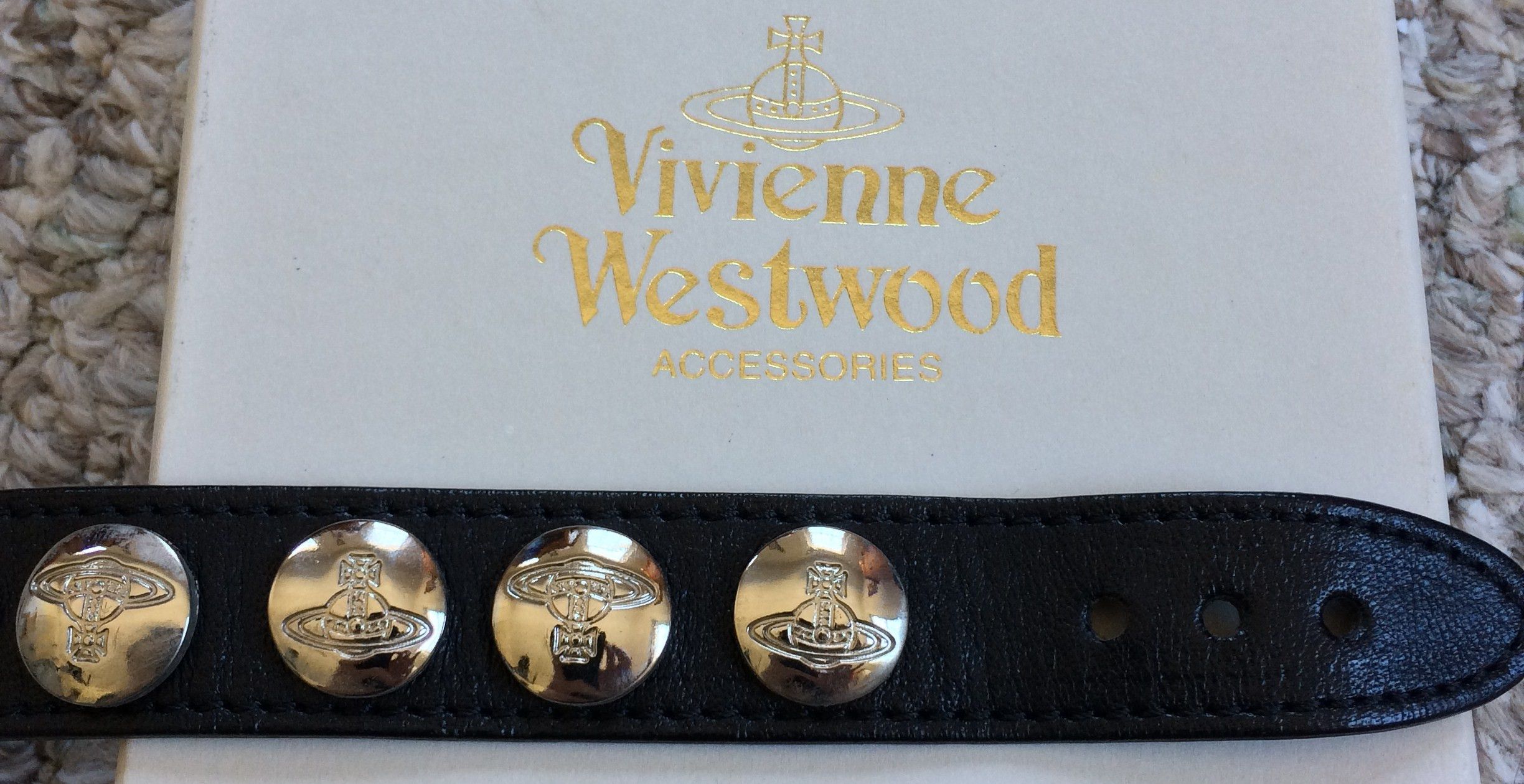 Vivienne Westwood S/S 2003 Vivenne Westwood Studded Leather Orb Bracelet +box Size ONE SIZE - 3 Thumbnail