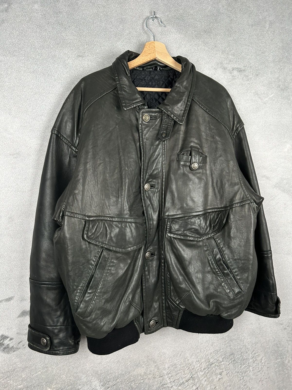 Genuine Leather Vintage Genuine Lamb Leather Jacket 90s Black Retro Size US XXL / EU 58 / 5 - 2 Thumbnail