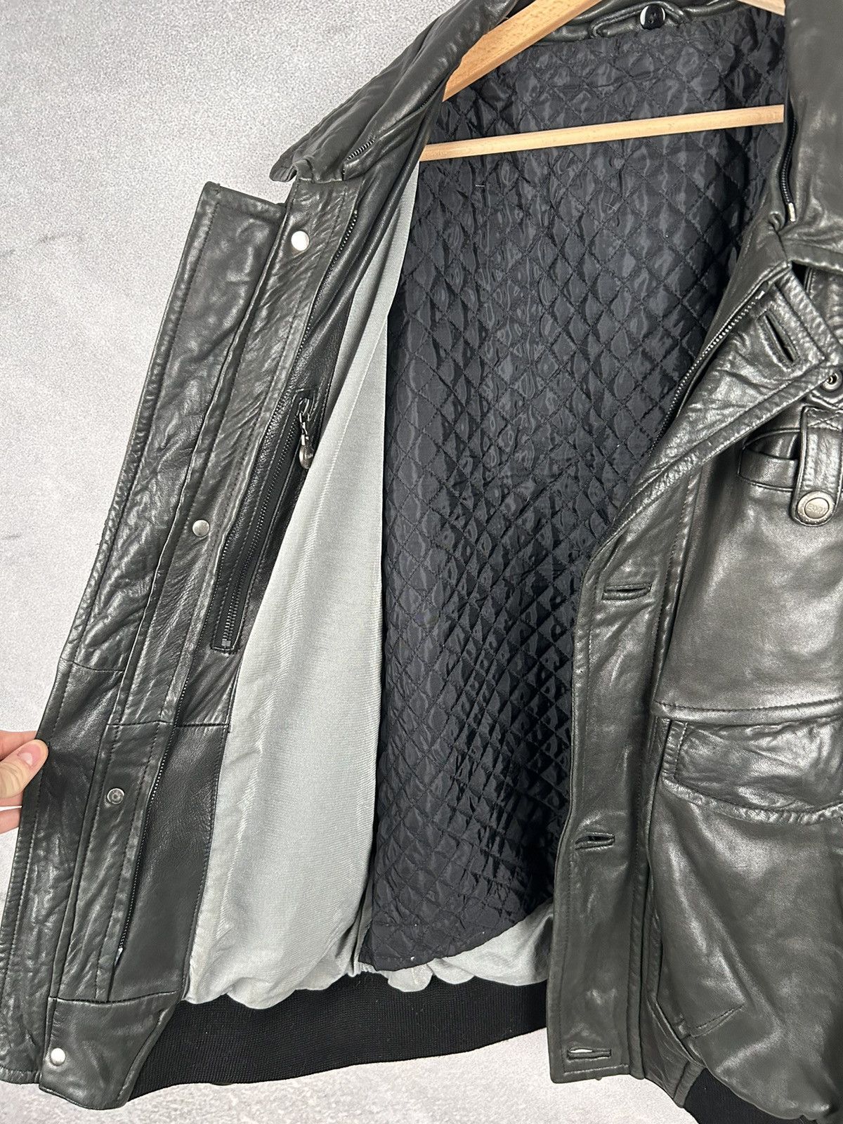 Genuine Leather Vintage Genuine Lamb Leather Jacket 90s Black Retro Size US XXL / EU 58 / 5 - 5 Thumbnail