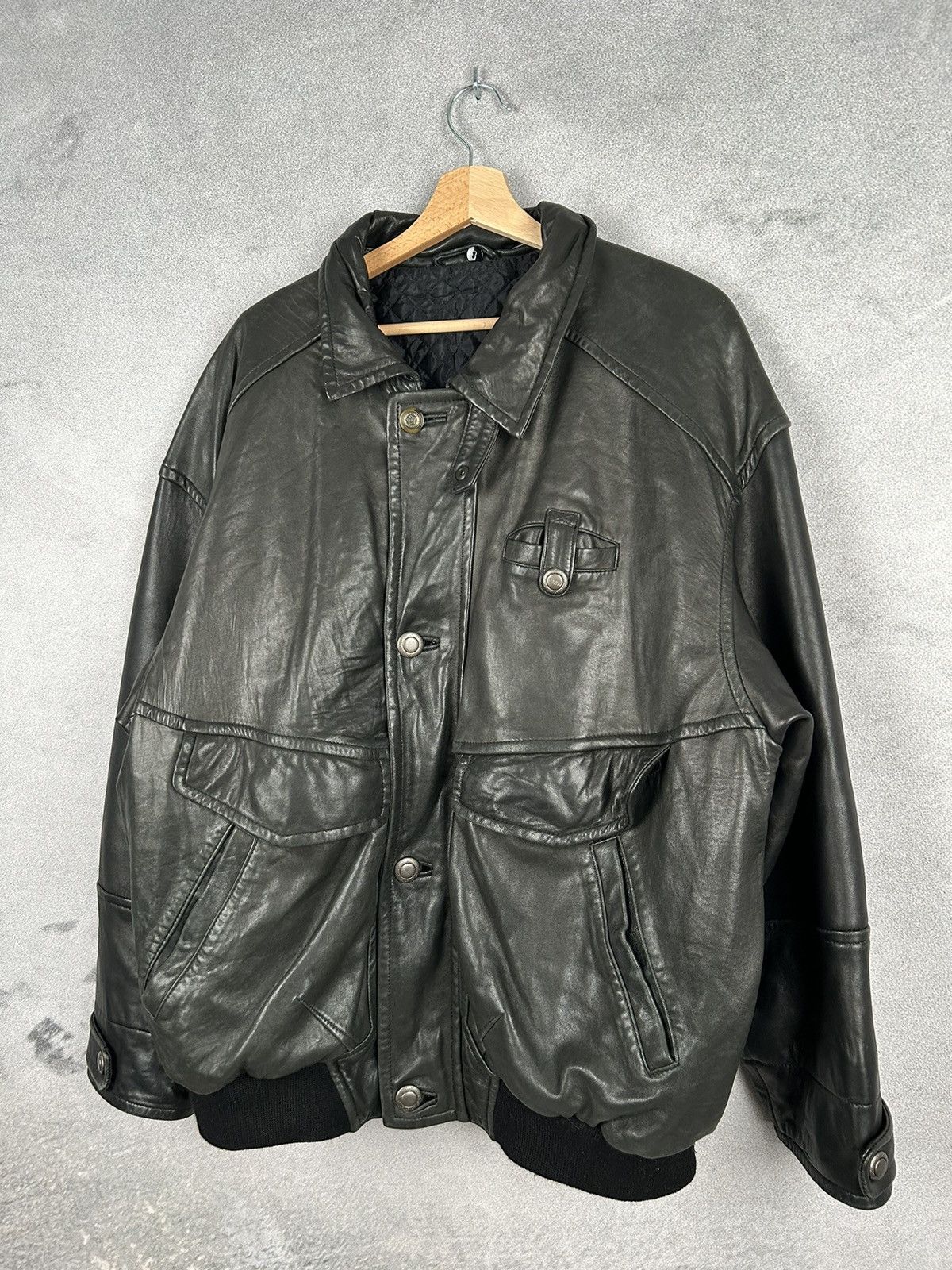 Genuine Leather Vintage Genuine Lamb Leather Jacket 90s Black Retro Size US XXL / EU 58 / 5 - 4 Thumbnail
