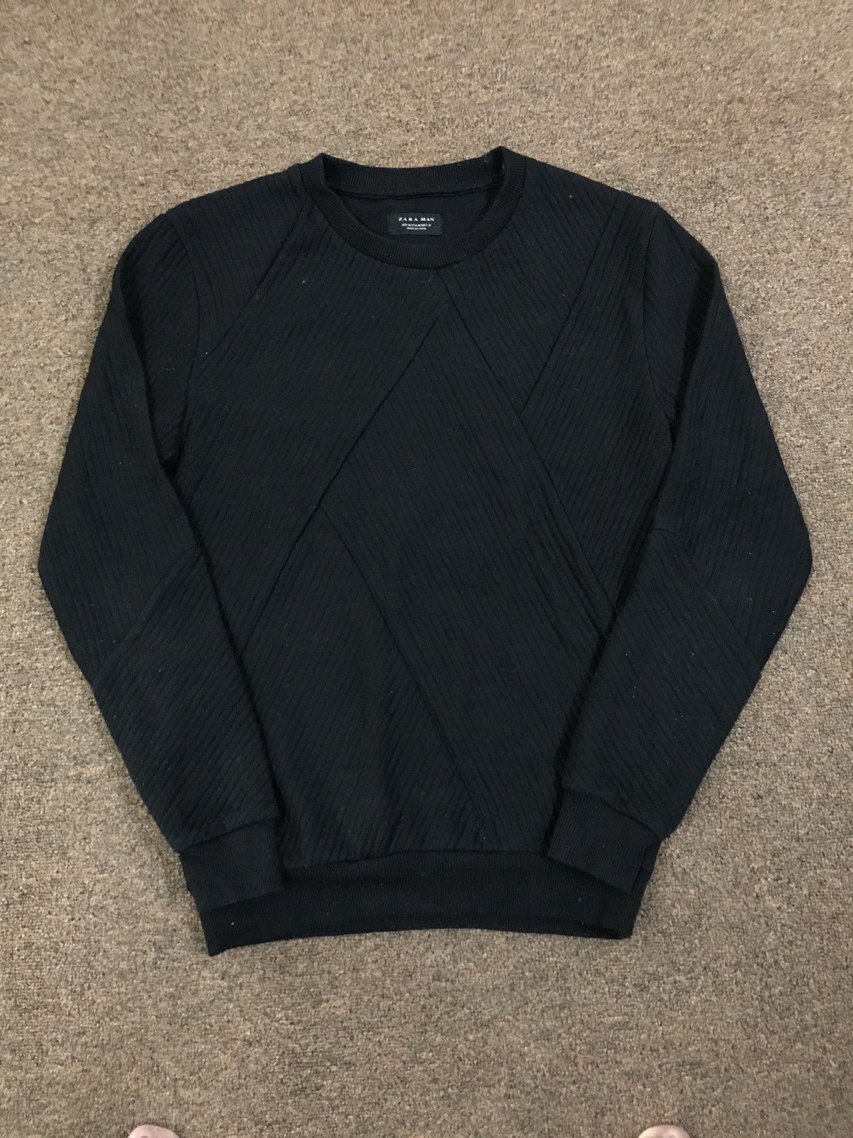 Zara Zara Man Black Nice Abstract Design hand Knit Sweater Size US S / EU 44-46 / 1 - 2 Thumbnail