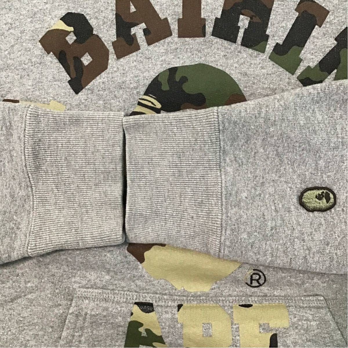 Bape BAPE woodland camo college logo pullover hoodie gray Size US M / EU 48-50 / 2 - 5 Thumbnail