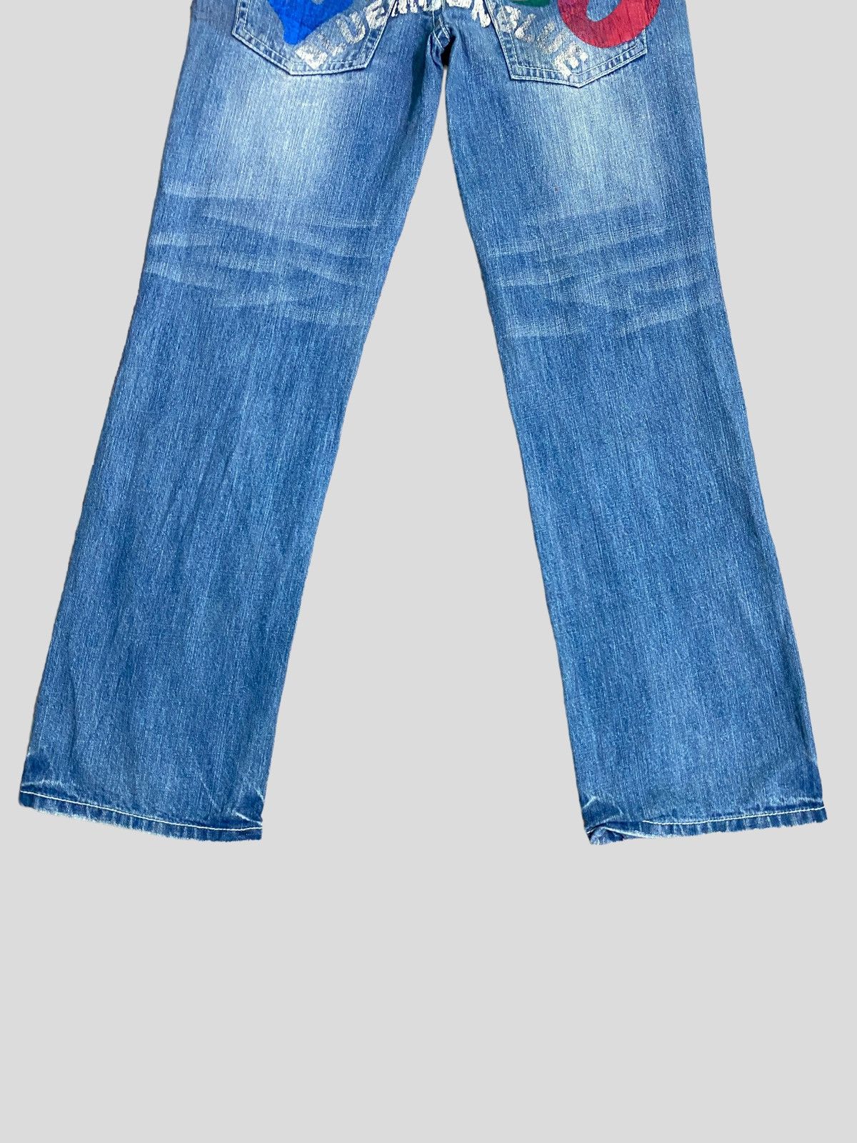 Designer × Japanese Brand × Vintage VINTAGE BLUE MOON BLUE SPELL OUT PATCHES LOW RISE DENIM Size US 31 - 10 Thumbnail