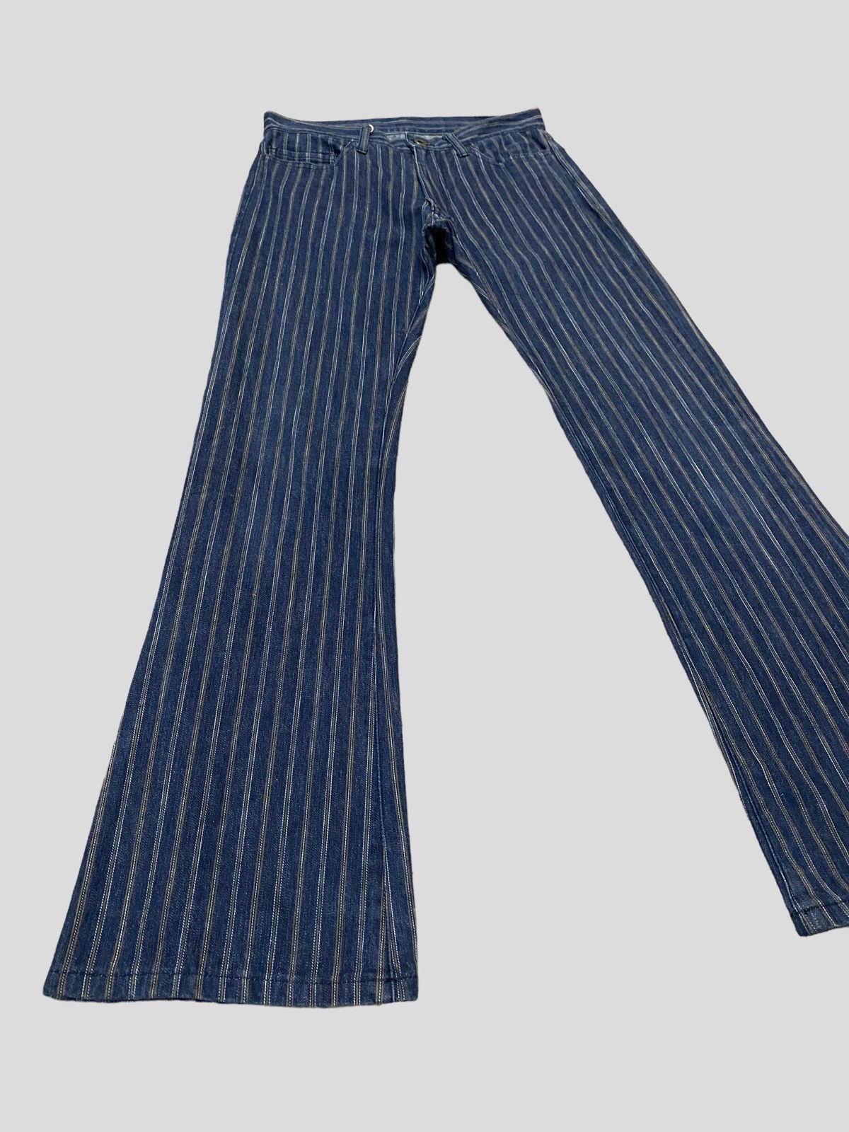 Designer × Japanese Brand × Vintage FLARE JEANS RUPERT EDGE STRIPED BOOT CUT STYLE Size US 27 - 1 Thumbnail