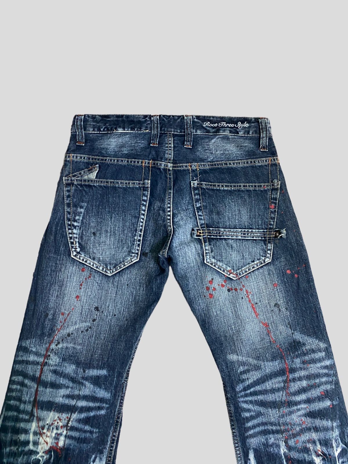 Designer × Japanese Brand × Vintage VINTAGE FLARE JEANS ROOT THREE ACID WASH GLITTER SPLASH Size US 30 / EU 46 - 9 Thumbnail