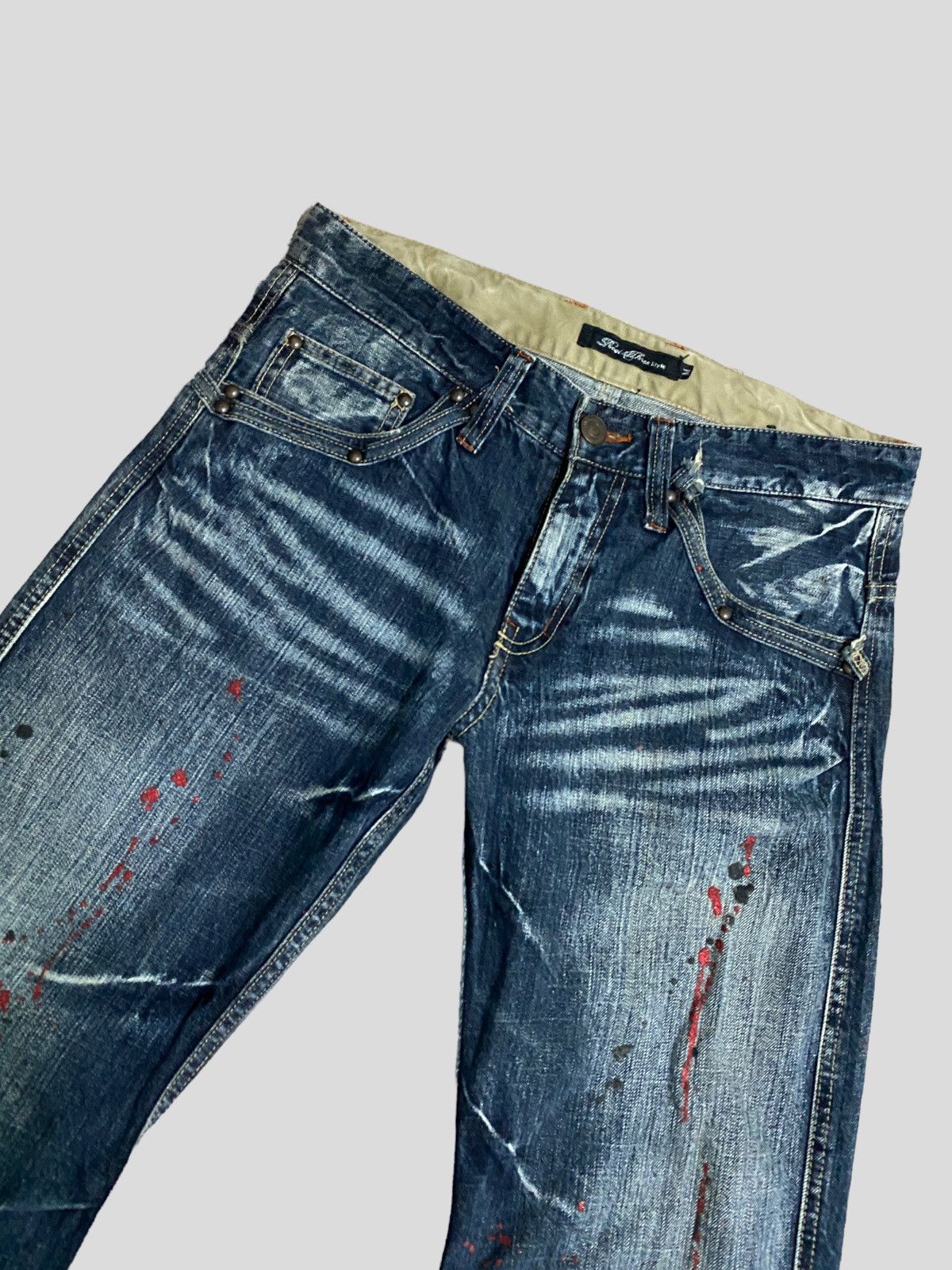 Designer × Japanese Brand × Vintage VINTAGE FLARE JEANS ROOT THREE ACID WASH GLITTER SPLASH Size US 30 / EU 46 - 4 Thumbnail