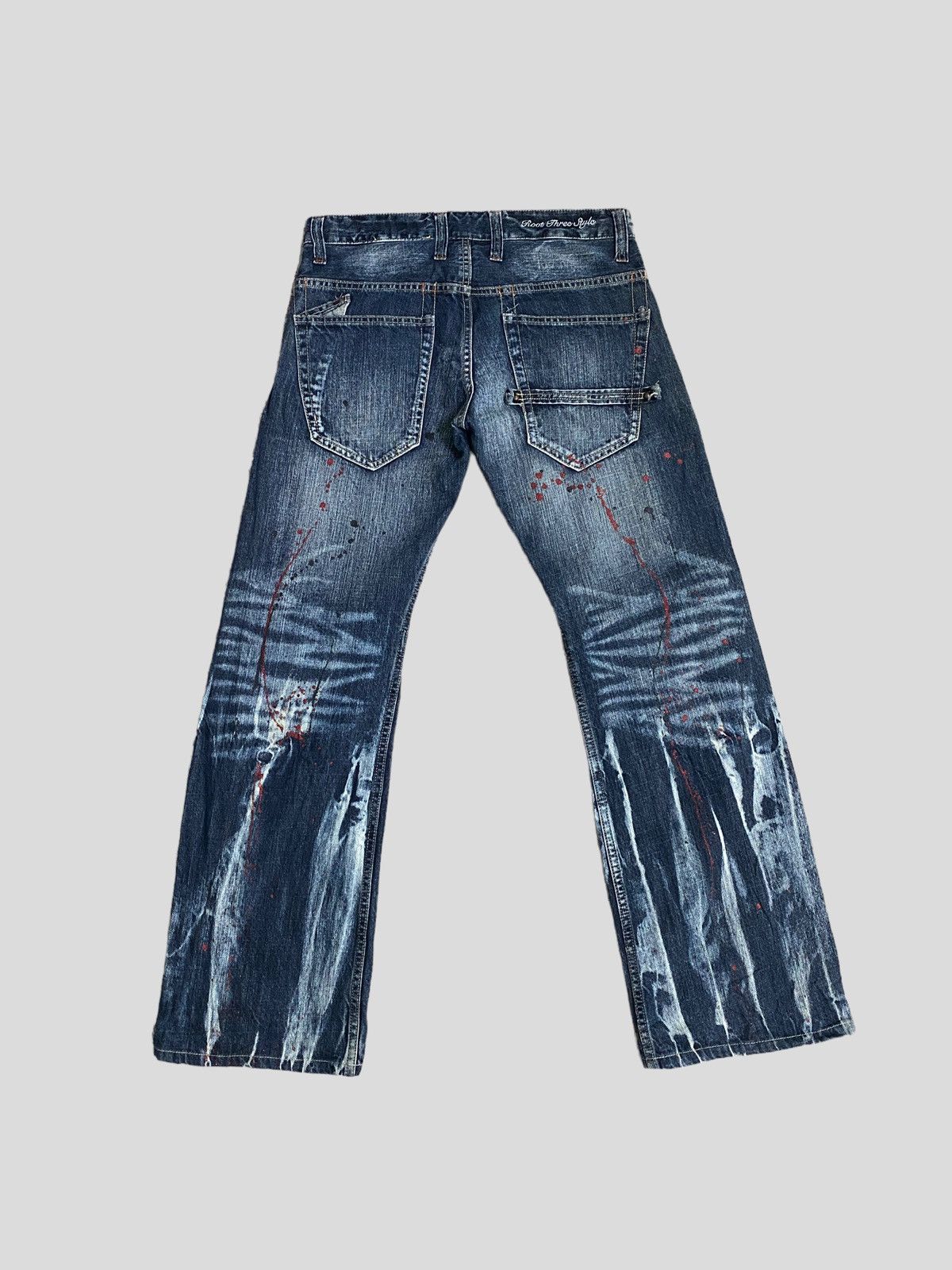 Designer × Japanese Brand × Vintage VINTAGE FLARE JEANS ROOT THREE ACID WASH GLITTER SPLASH Size US 30 / EU 46 - 3 Thumbnail