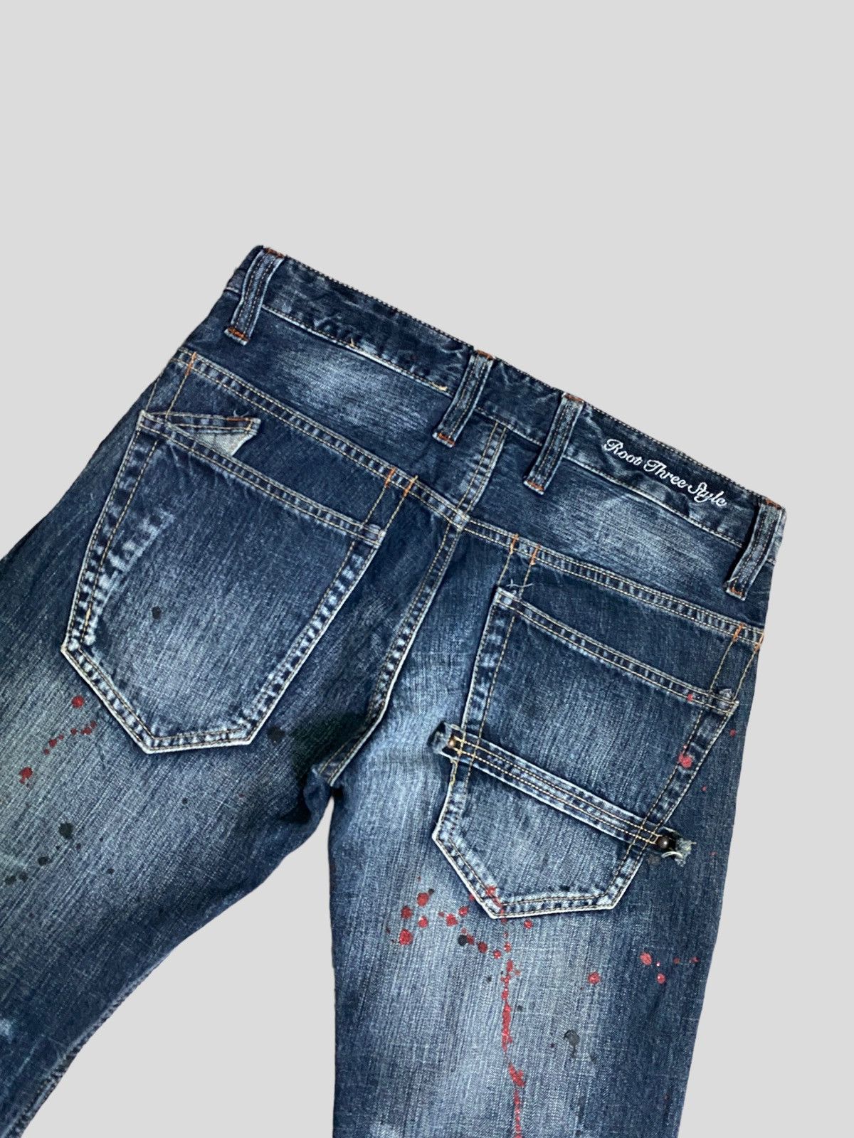 Designer × Japanese Brand × Vintage VINTAGE FLARE JEANS ROOT THREE ACID WASH GLITTER SPLASH Size US 30 / EU 46 - 7 Thumbnail