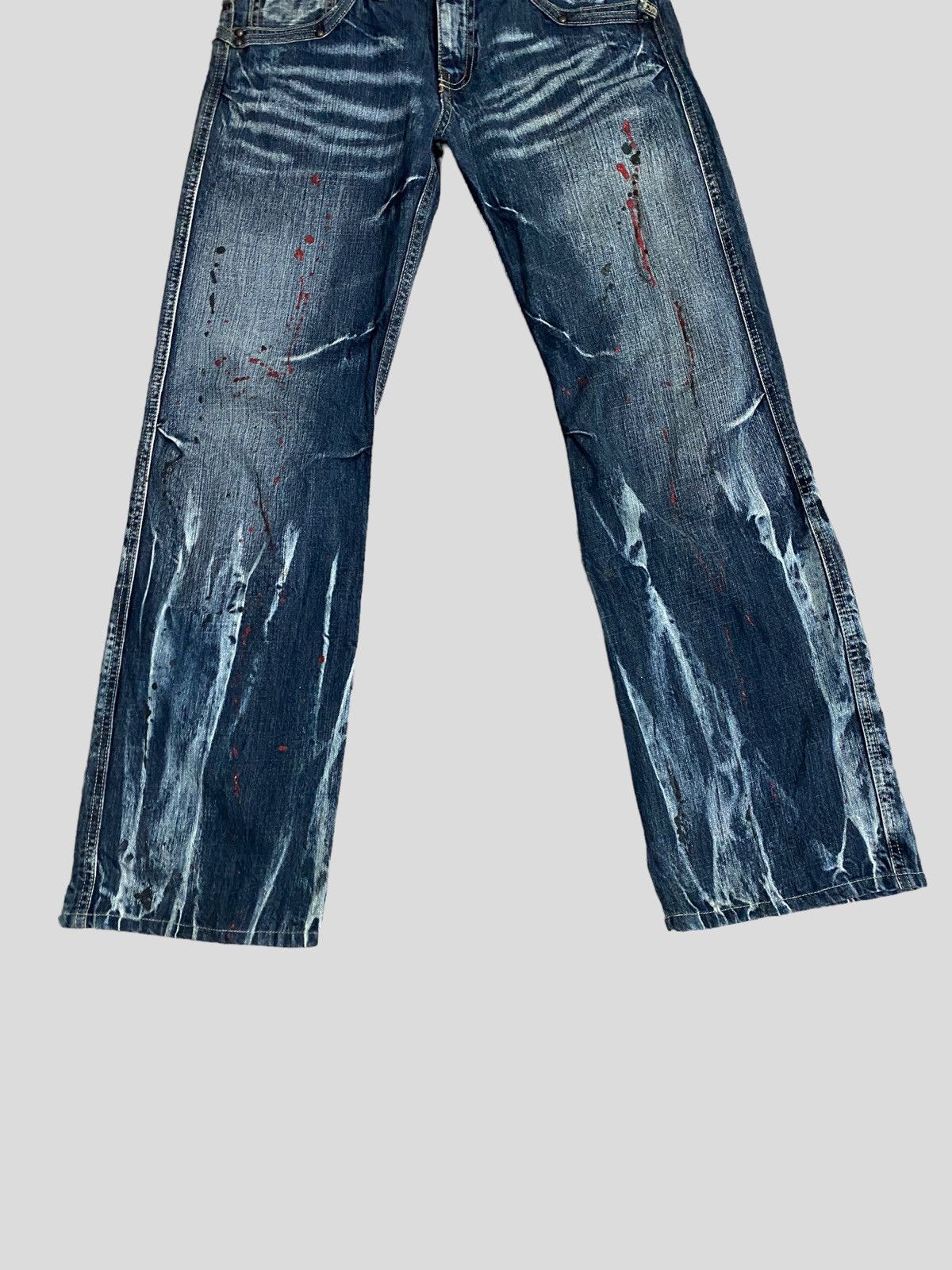 Designer × Japanese Brand × Vintage VINTAGE FLARE JEANS ROOT THREE ACID WASH GLITTER SPLASH Size US 30 / EU 46 - 6 Thumbnail