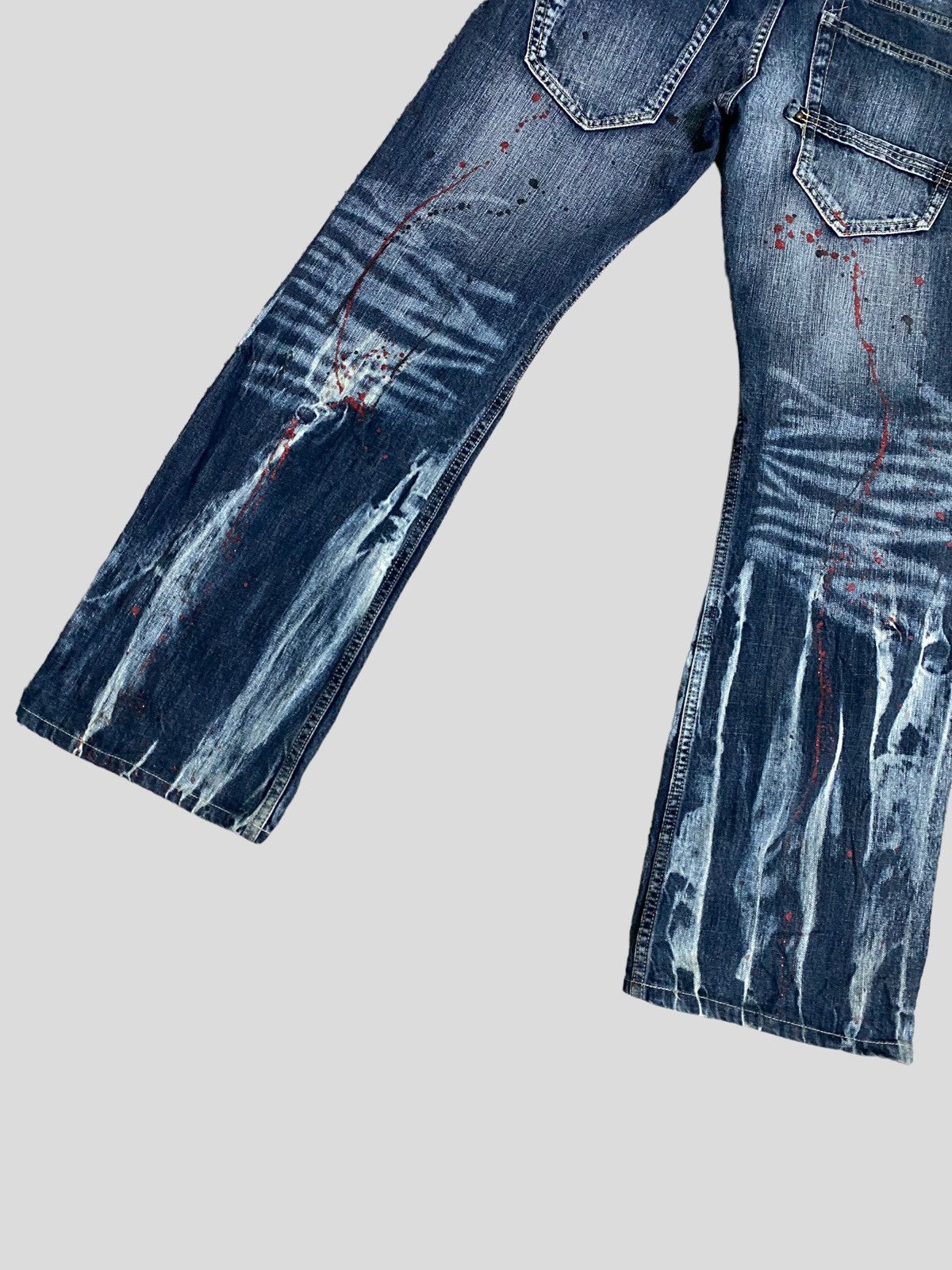 Designer × Japanese Brand × Vintage VINTAGE FLARE JEANS ROOT THREE ACID WASH GLITTER SPLASH Size US 30 / EU 46 - 8 Thumbnail
