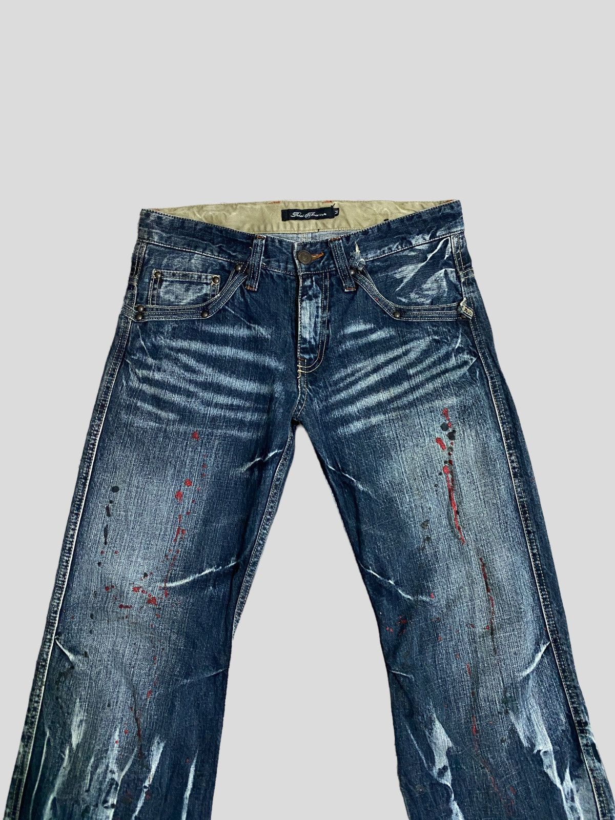 Designer × Japanese Brand × Vintage VINTAGE FLARE JEANS ROOT THREE ACID WASH GLITTER SPLASH Size US 30 / EU 46 - 5 Thumbnail
