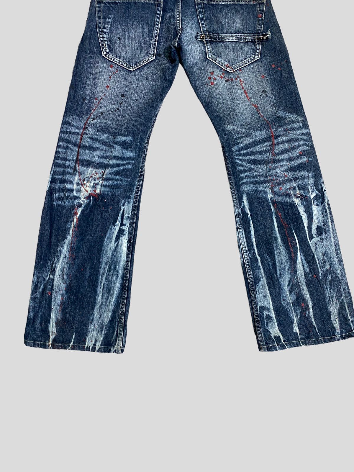 Designer × Japanese Brand × Vintage VINTAGE FLARE JEANS ROOT THREE ACID WASH GLITTER SPLASH Size US 30 / EU 46 - 10 Thumbnail