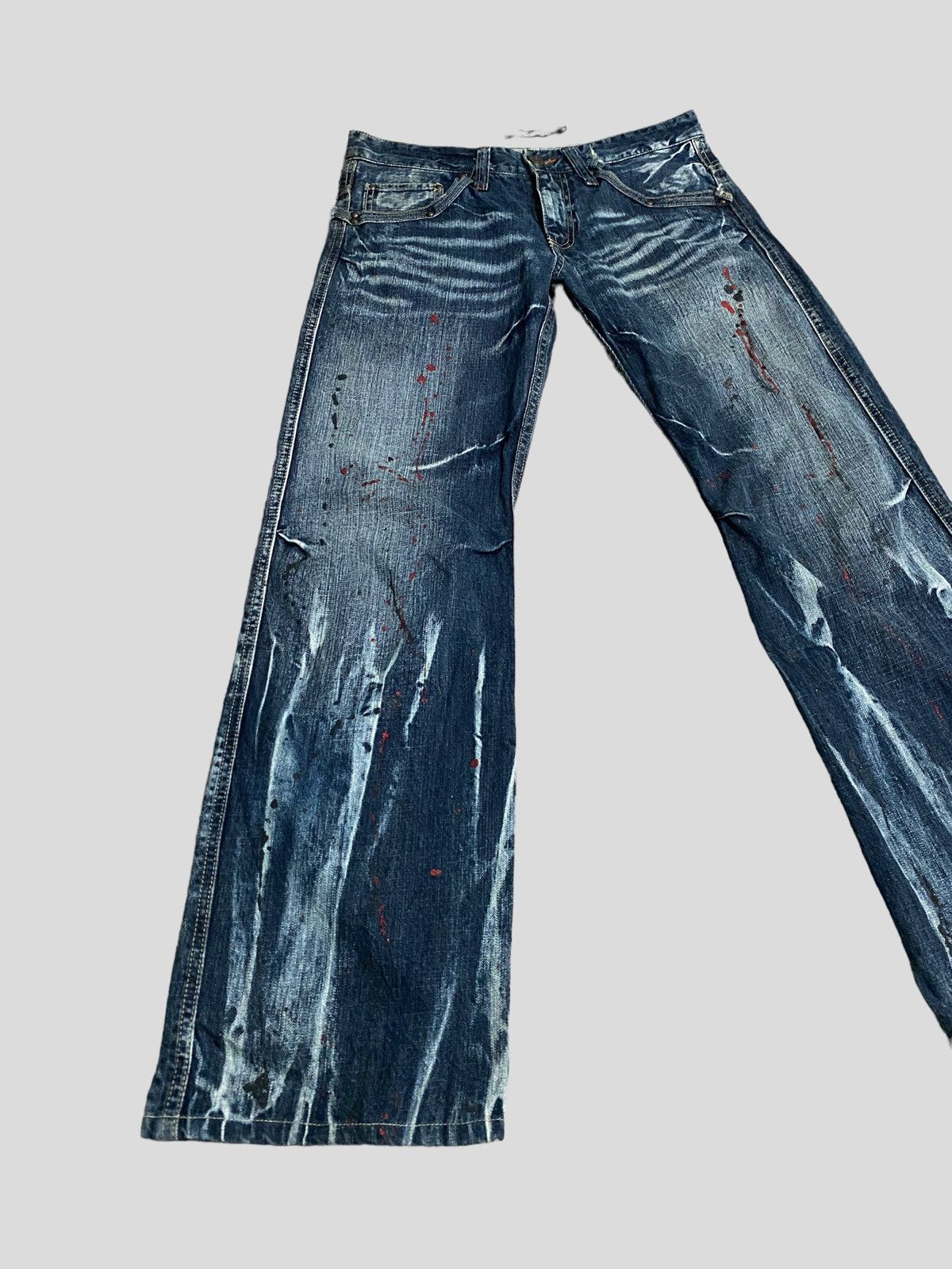 Designer × Japanese Brand × Vintage VINTAGE FLARE JEANS ROOT THREE ACID WASH GLITTER SPLASH Size US 30 / EU 46 - 1 Thumbnail