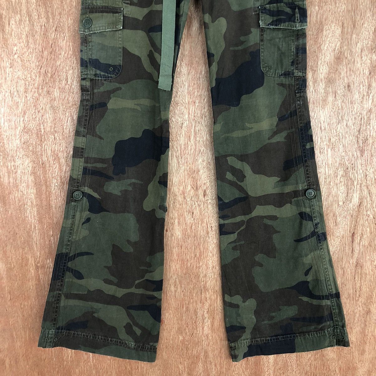 Alpha Industries TL Alpha Industries Green Army Boot Cut Cargo Pants #2348 Size 26" / US 2 / IT 38 - 3 Thumbnail