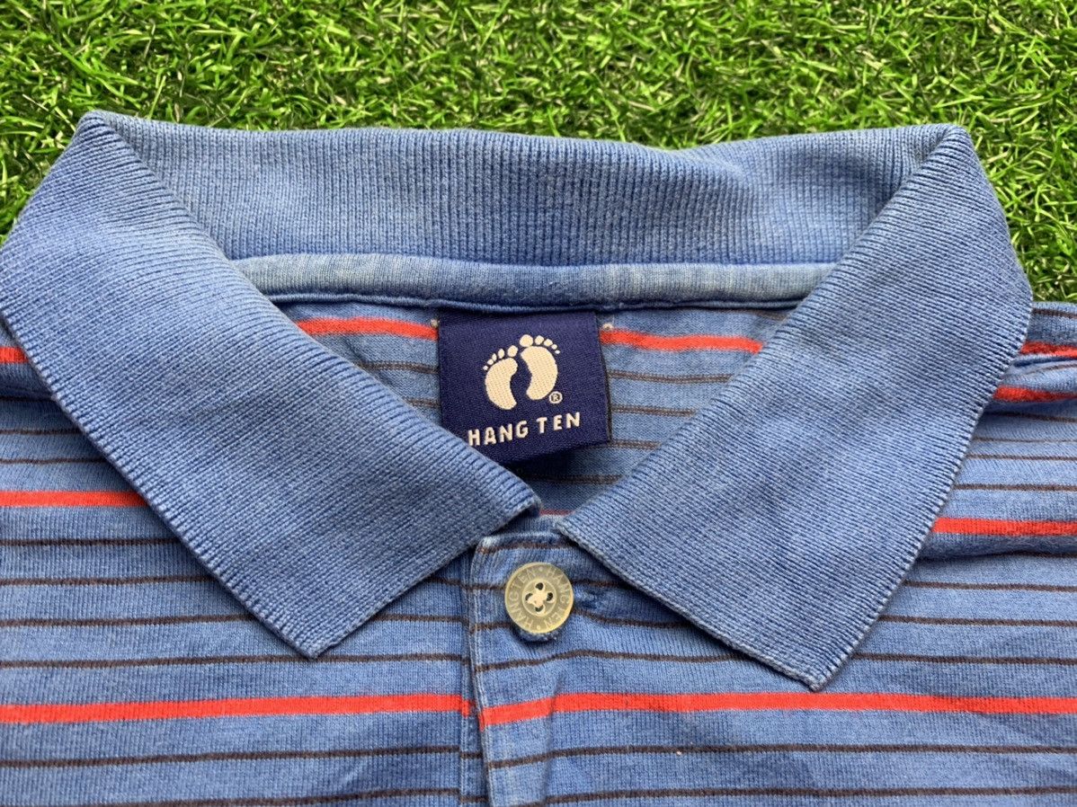 Hang Ten Rare Vintage Hang Ten Classic Striped Polo Tee Blue Label Size US M / EU 48-50 / 2 - 3 Thumbnail