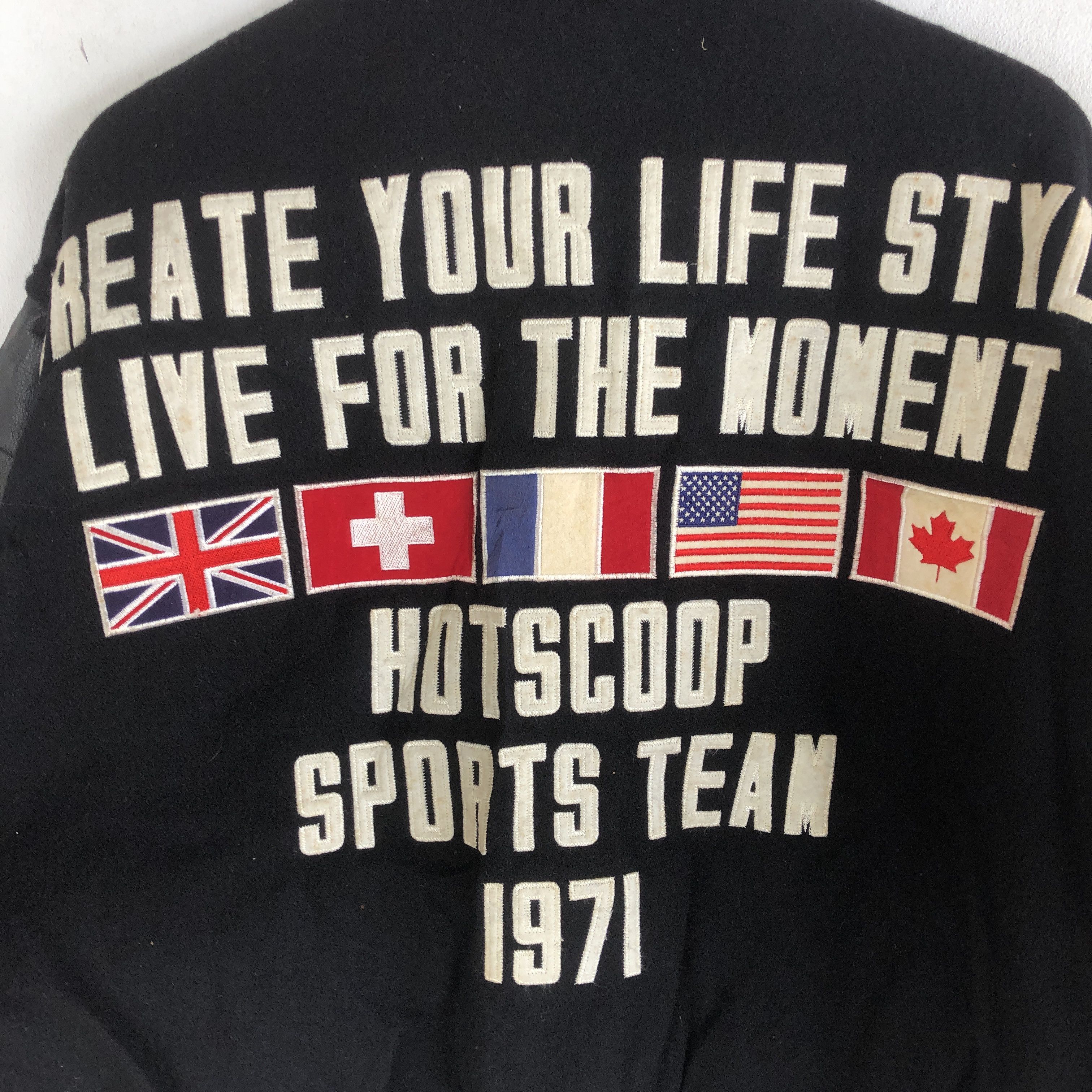 Japanese Brand × Vintage Vintage 90s Hotscoop Letterman Leather Varsity Wool Jackets Size US L / EU 52-54 / 3 - 5 Thumbnail
