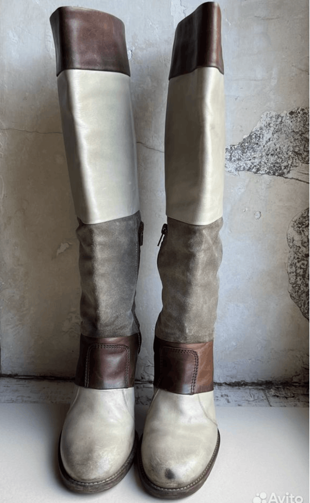 Maison Margiela Martin Era Artisanal Patchwork Knee Boots Size US 6 / IT 36 - 2 Preview