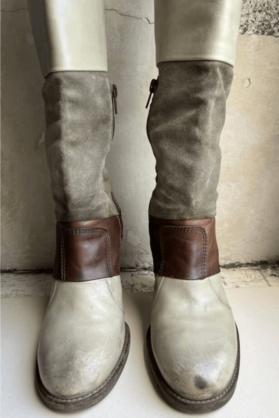 Maison Margiela Martin Era Artisanal Patchwork Knee Boots Size US 6 / IT 36 - 8 Thumbnail